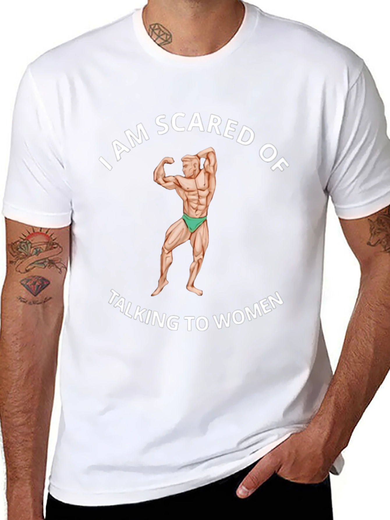 I am Scared of Talking to Women Black T-Shirt