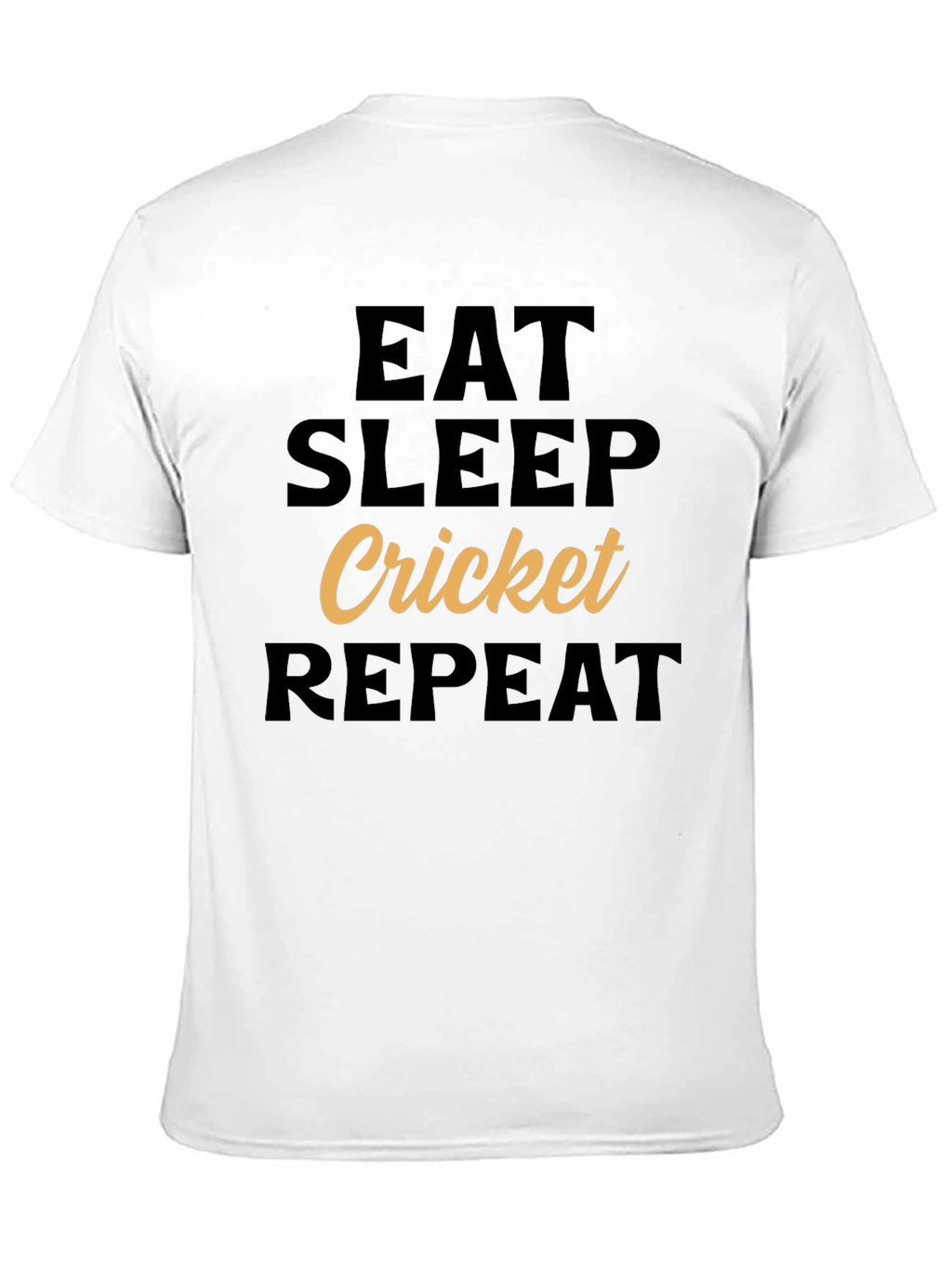 Eat Sleep Cricket Repeat Black T-Shirt
