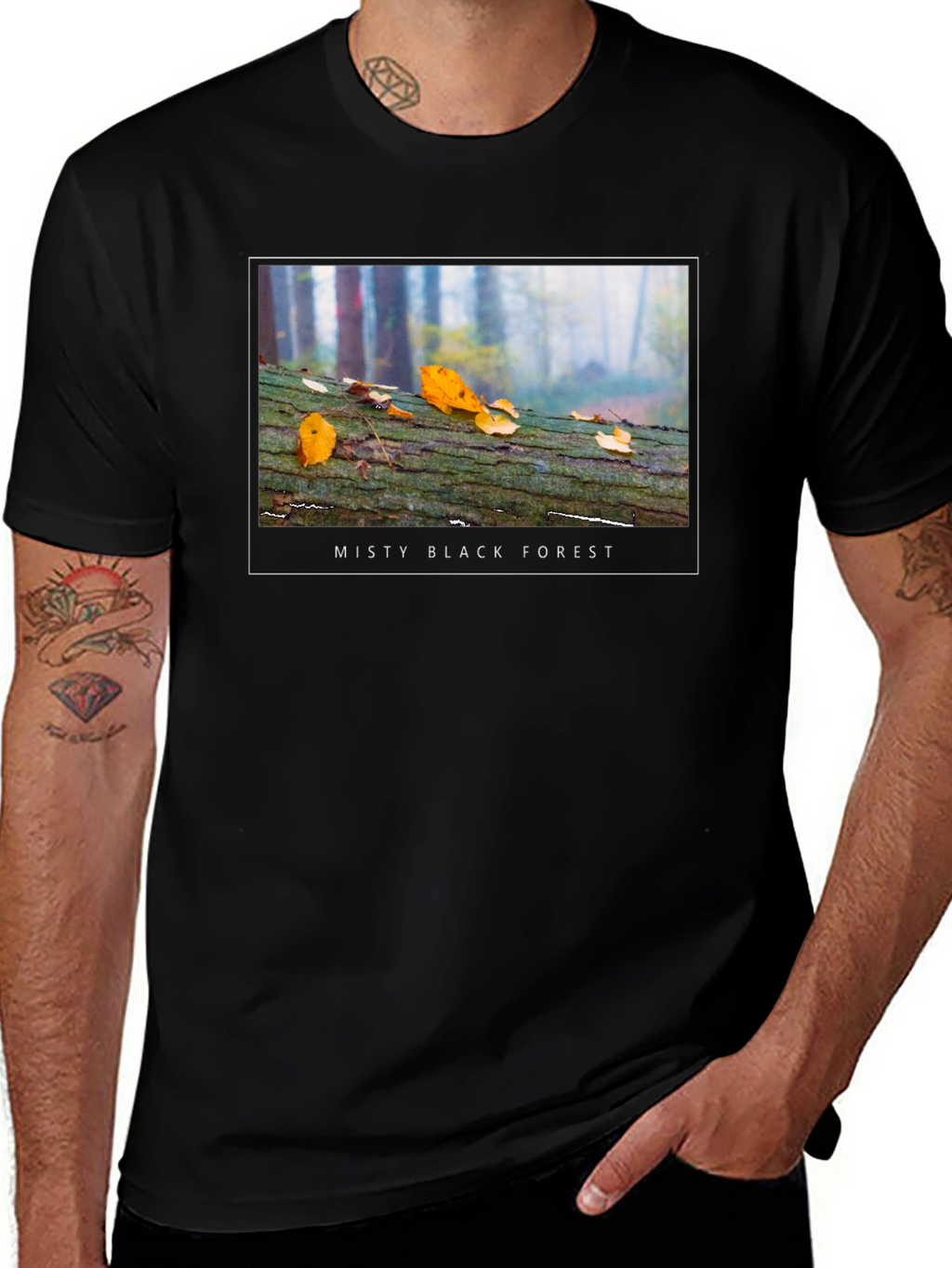 Misty Black Forest T-Shirt - Nature Inspired Tee