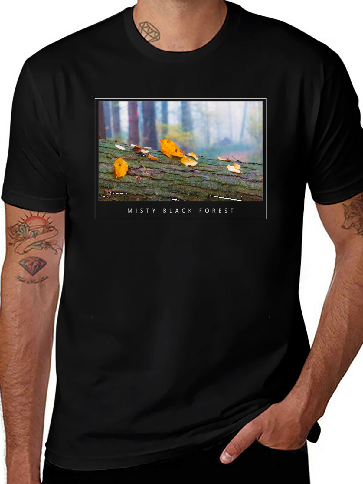 Misty Black Forest T-Shirt - Nature Inspired Tee
