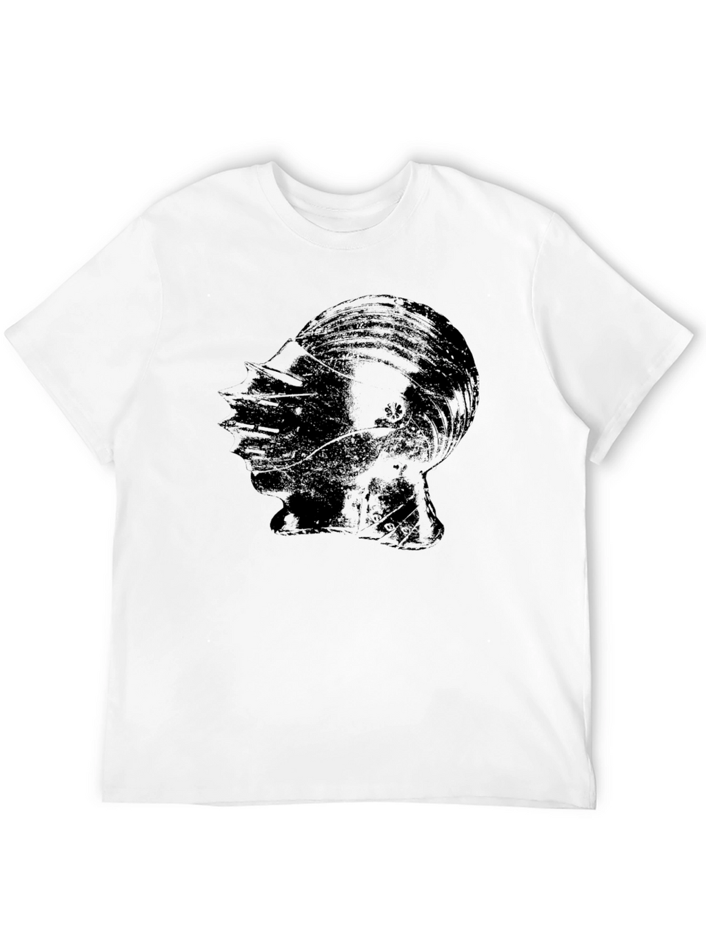 Mens Black Graphic Tee - Knight Helmet