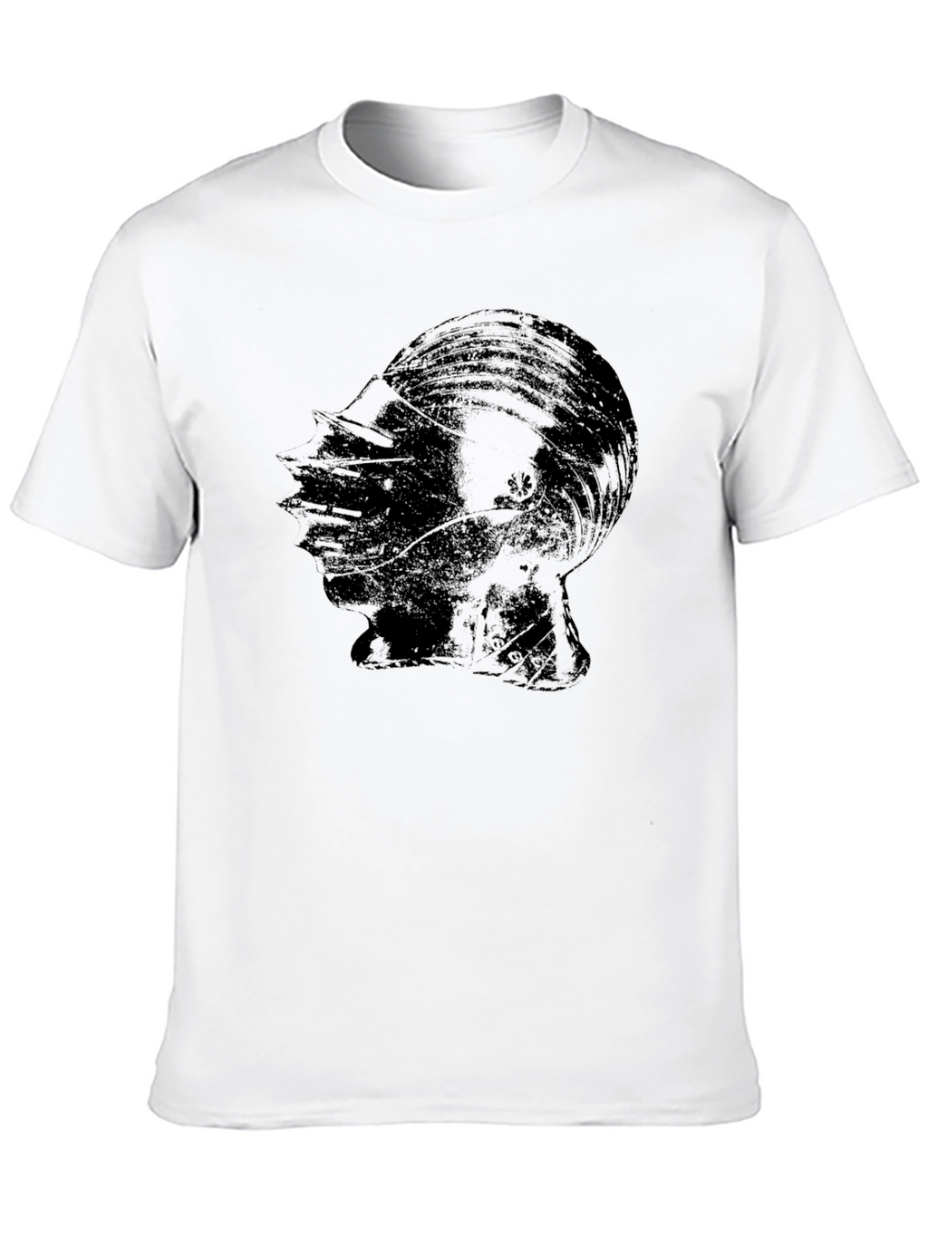 Mens Black Graphic Tee - Knight Helmet