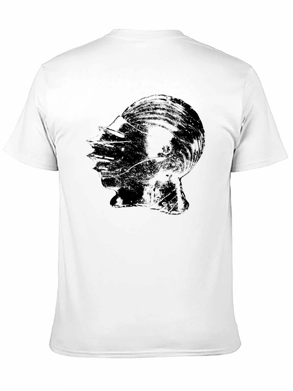 Mens Black Graphic Tee - Knight Helmet