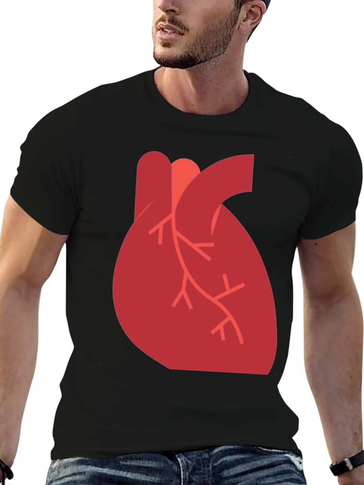 Anatomical Heart Graphic Black T-Shirt
