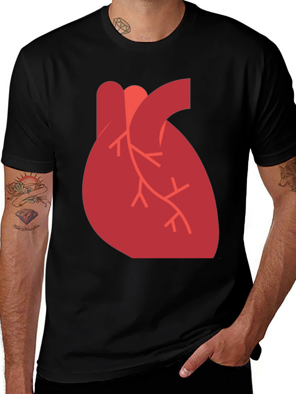 Anatomical Heart Graphic Black T-Shirt