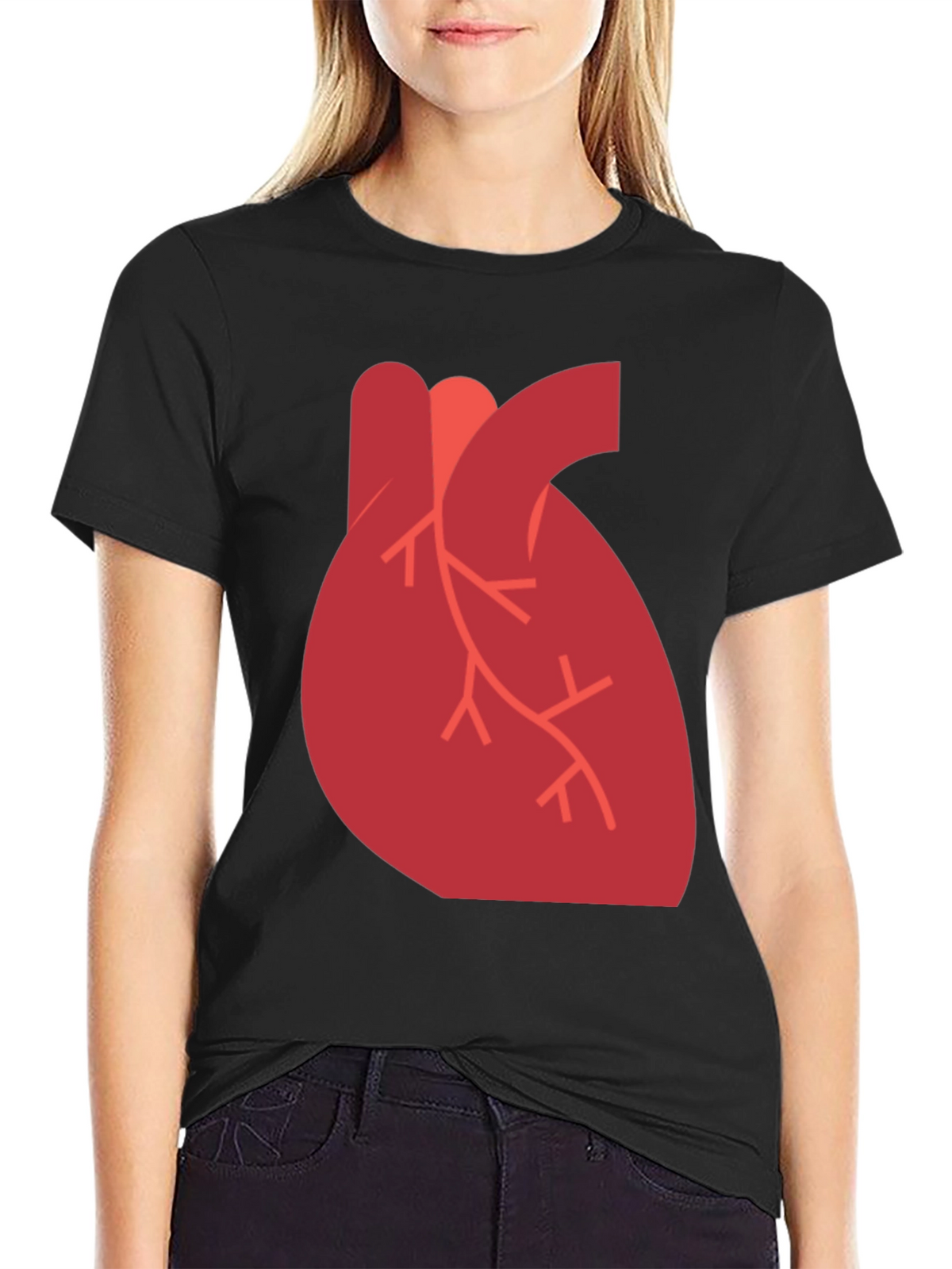 Anatomical Heart Graphic Black T-Shirt