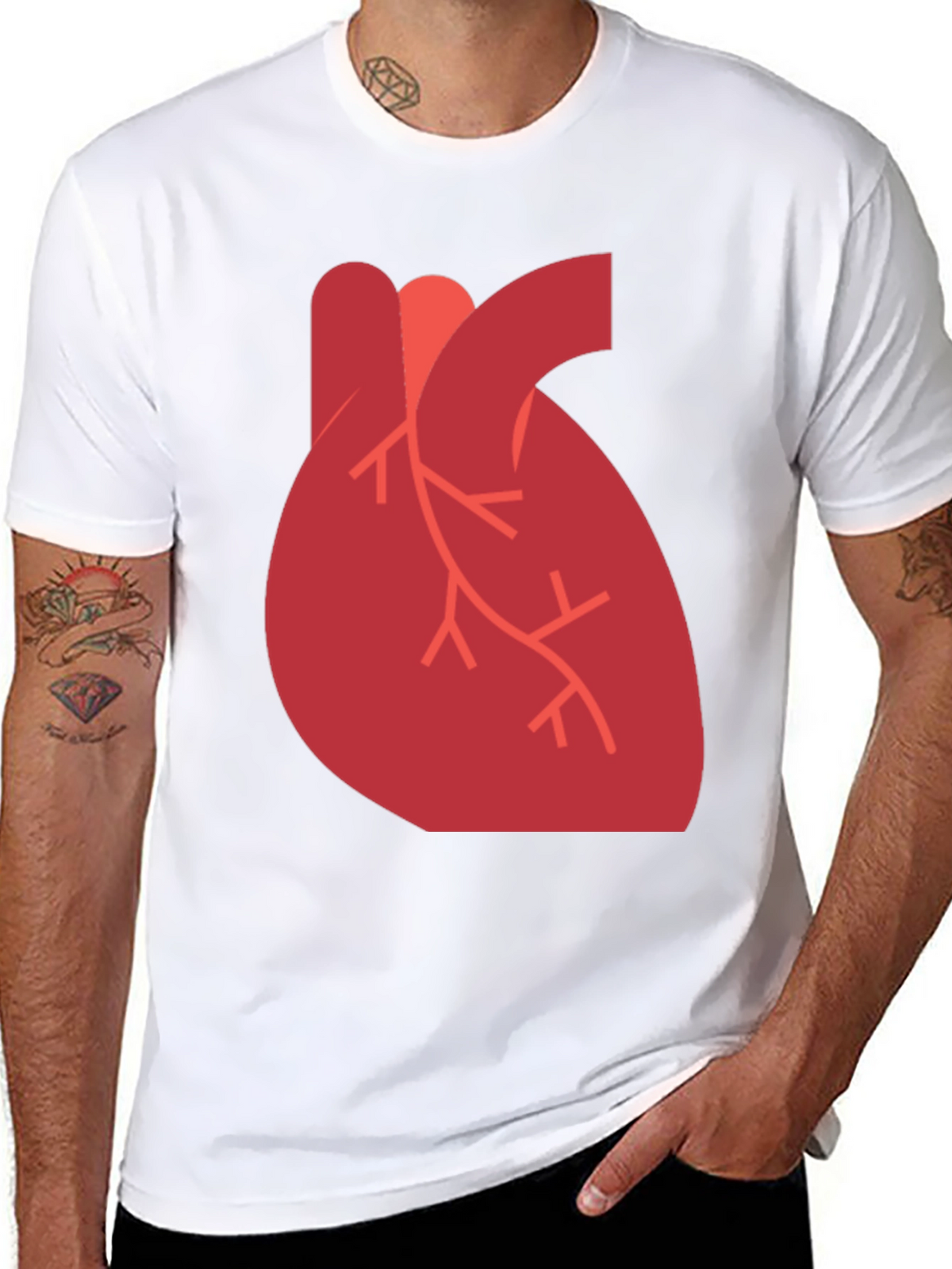 Anatomical Heart Graphic Black T-Shirt