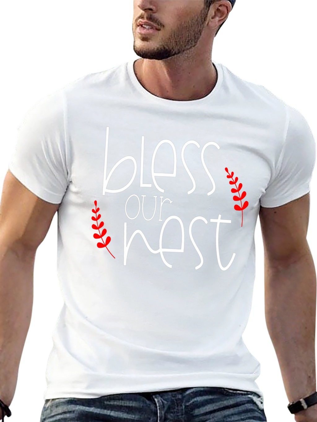 Bless Our Nest Graphic Tee - Black