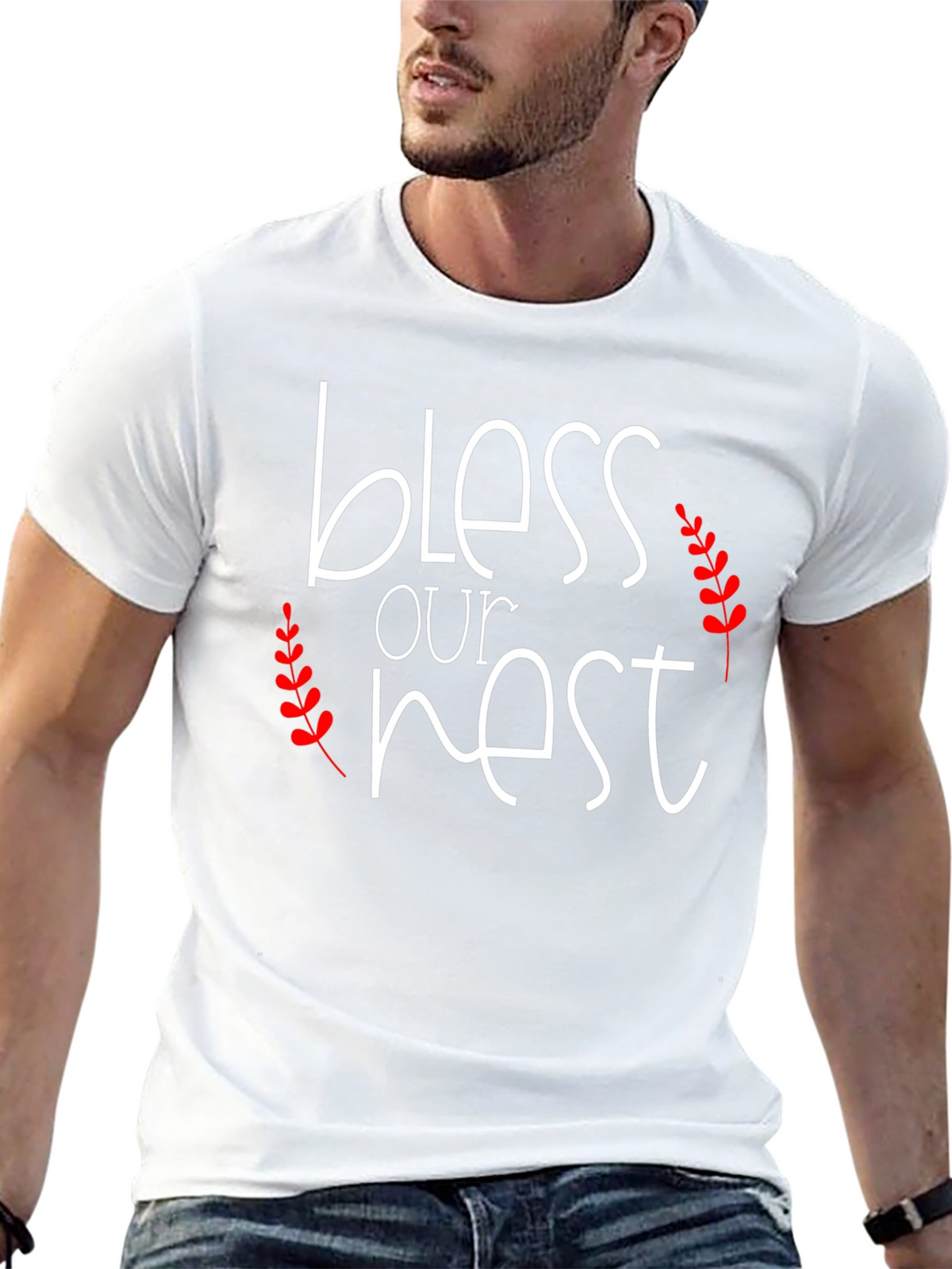Bless Our Nest Graphic Tee - Black