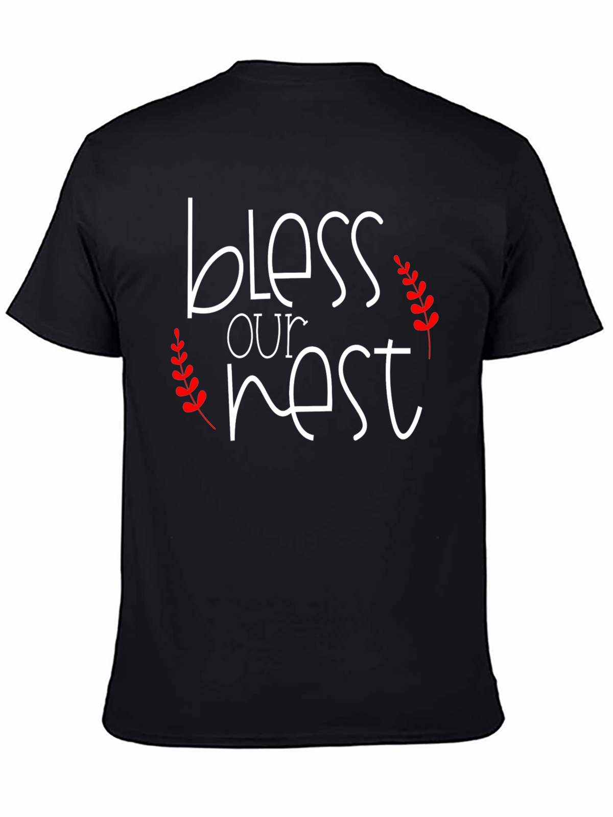 Bless Our Nest Graphic Tee - Black