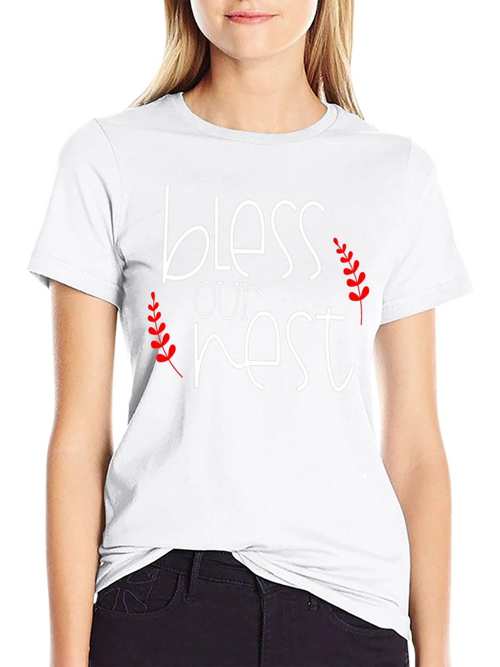 Bless Our Nest Graphic Tee - Black