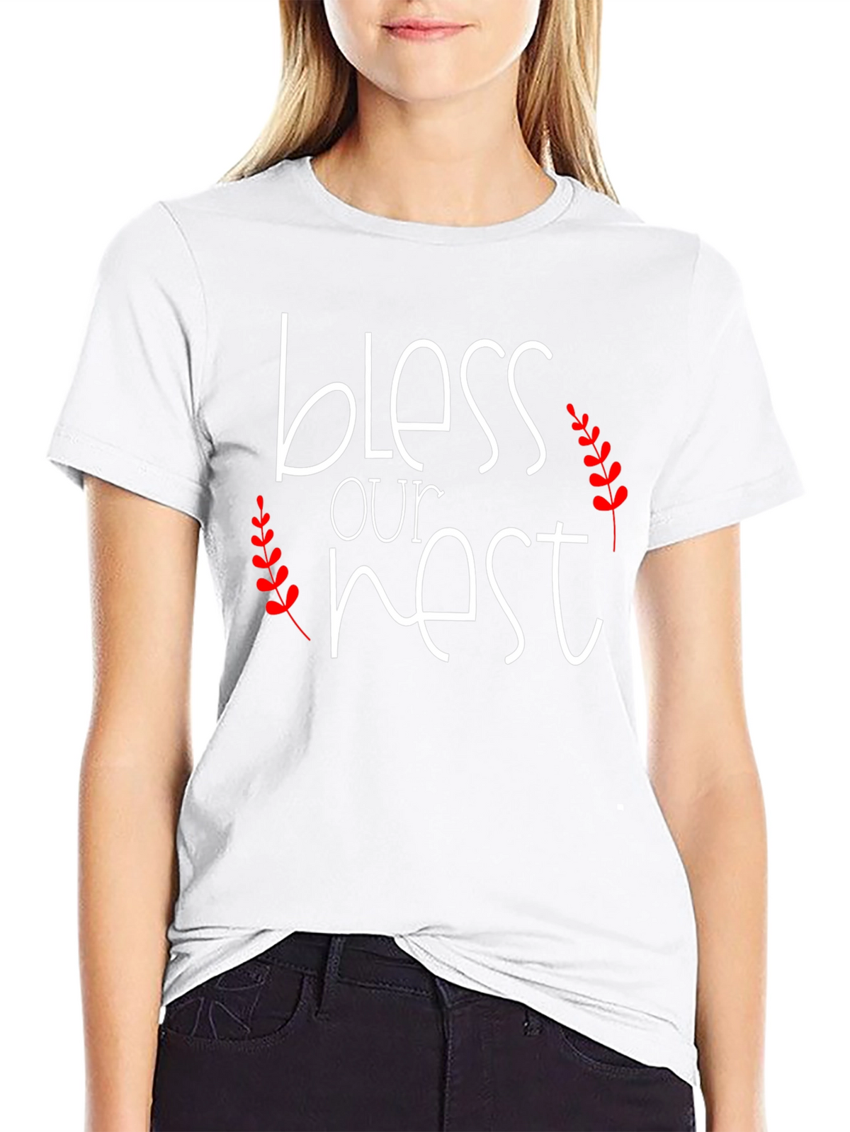 Bless Our Nest Graphic Tee - Black