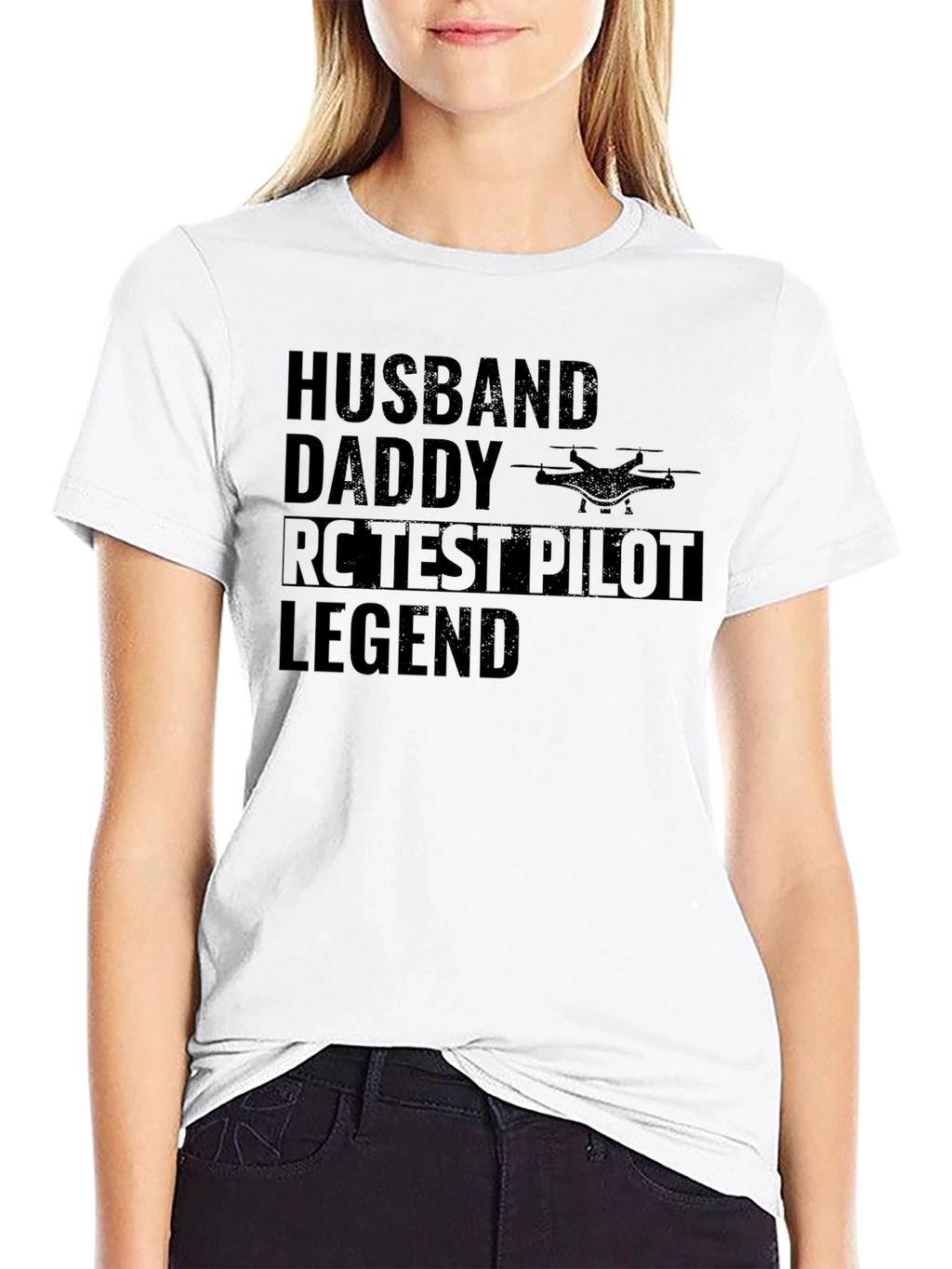Husband Daddy RC Test Pilot Legend Black T-Shirt