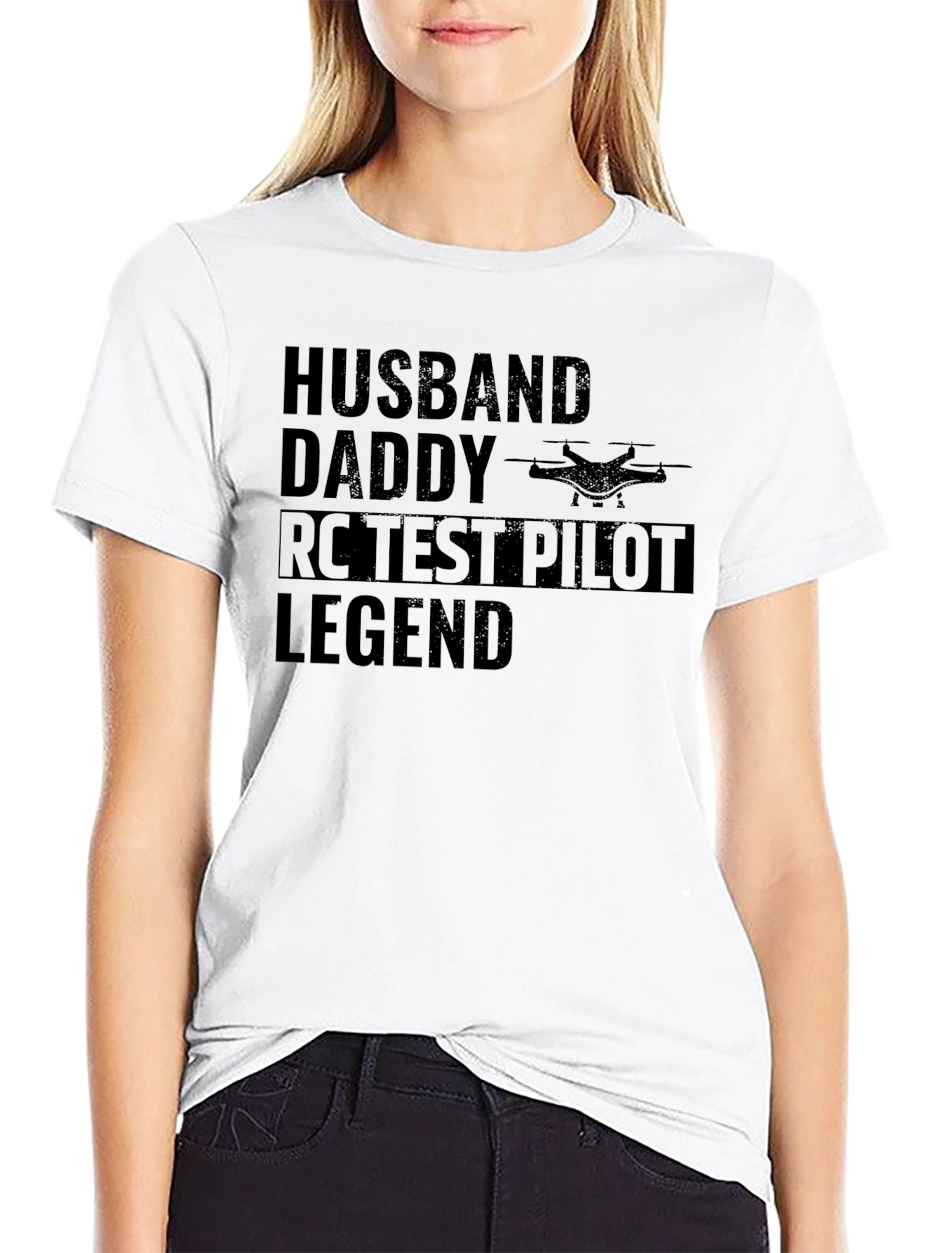 Husband Daddy RC Test Pilot Legend Black T-Shirt