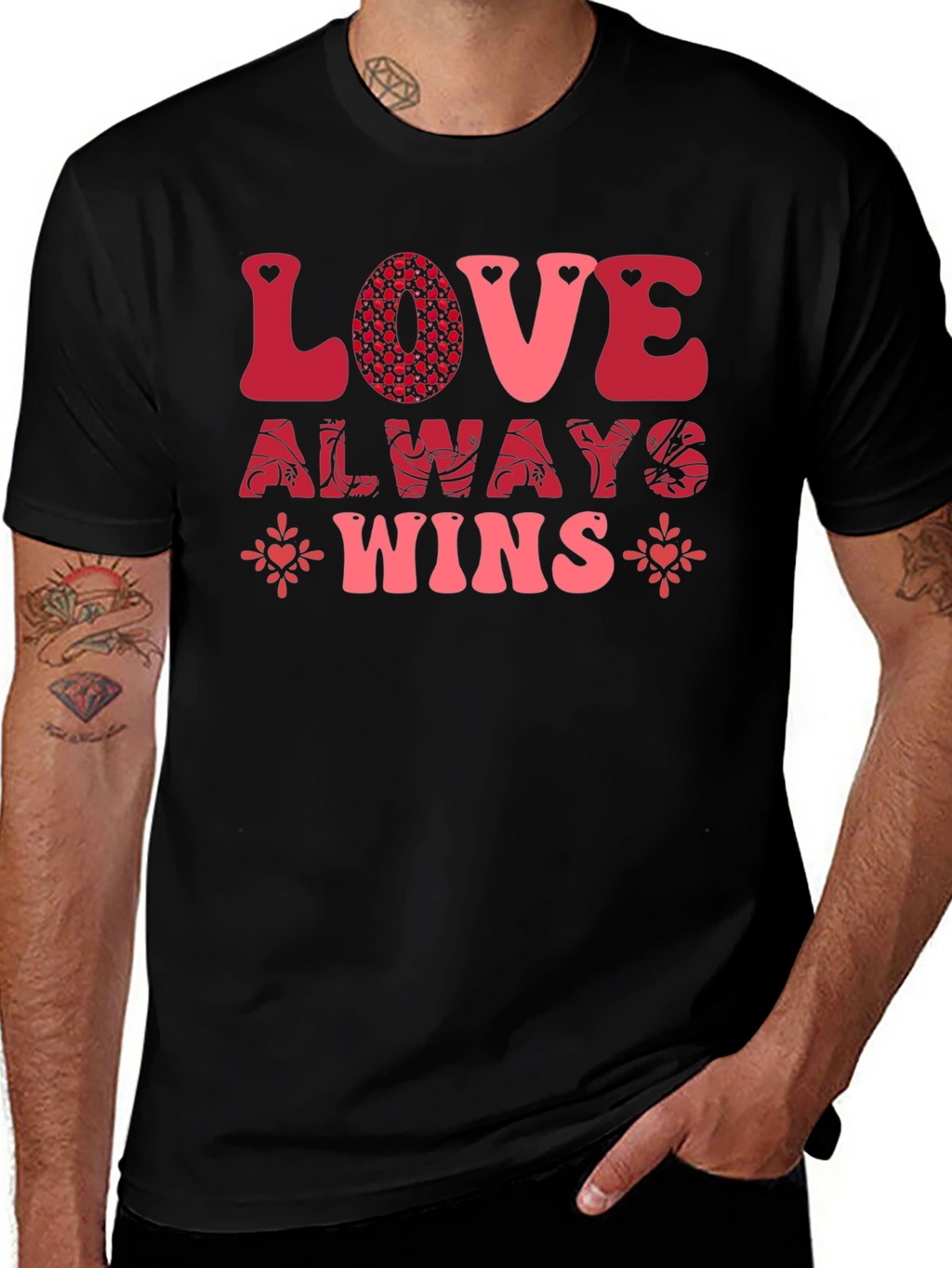 Love Always Wins Black Graphic Tee
