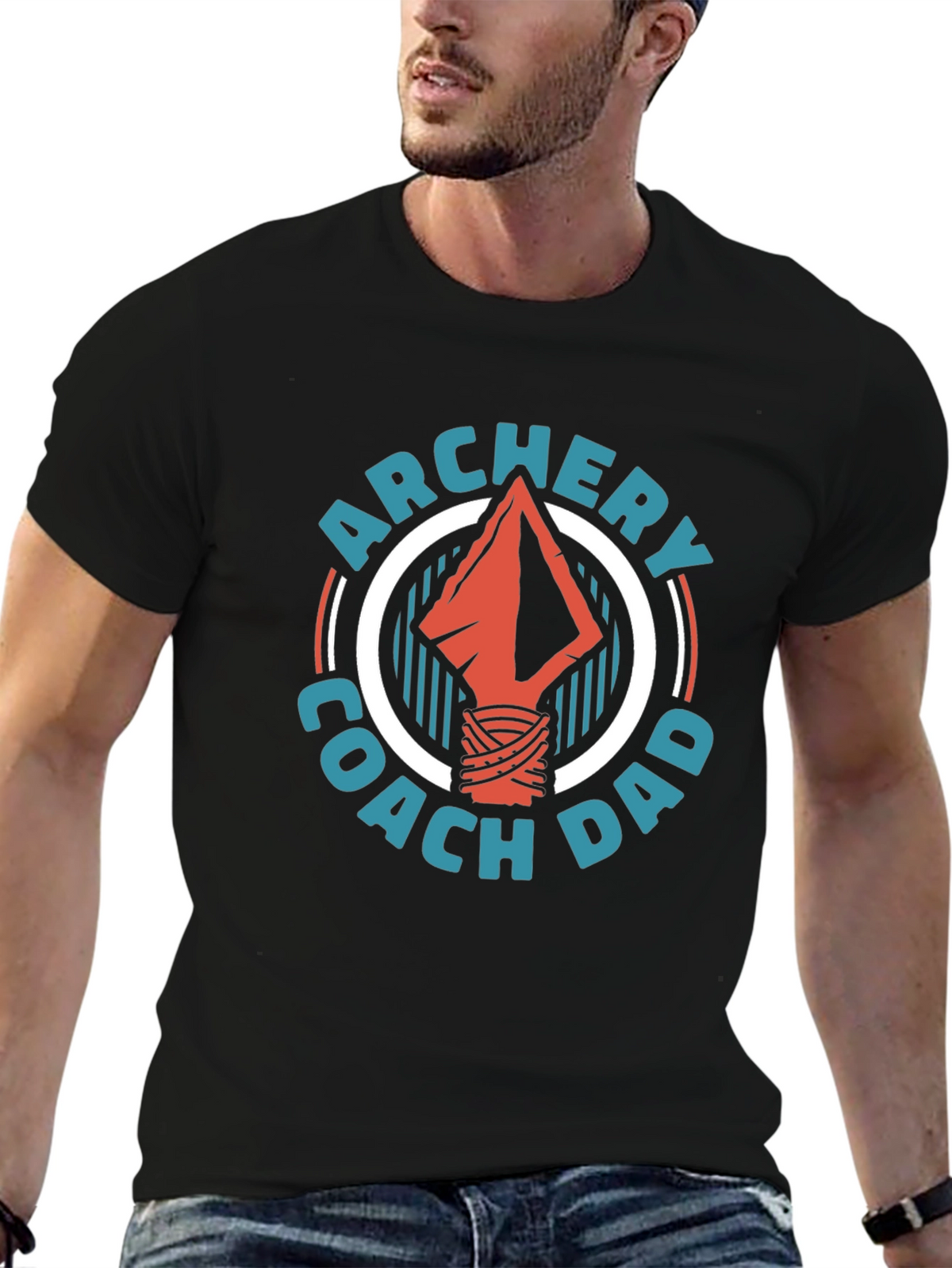 Archery Coach Dad T-Shirt - Fathers Day Gift