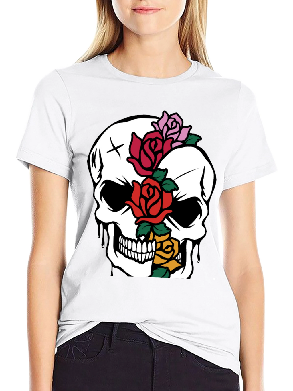 Skull & Roses Graphic Tee - Unique Style