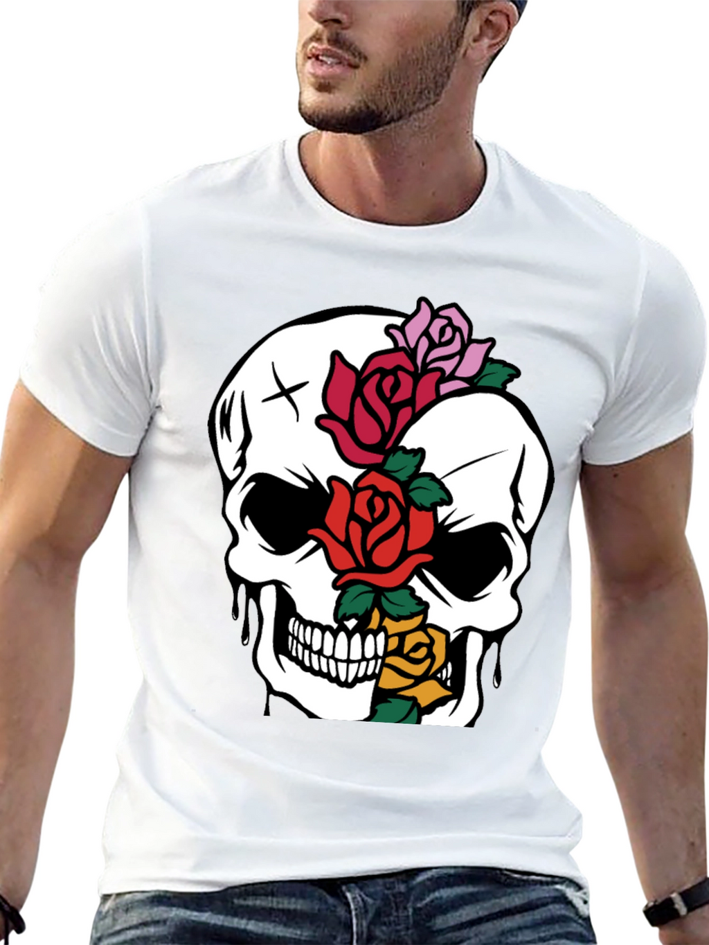 Skull & Roses Graphic Tee - Unique Style