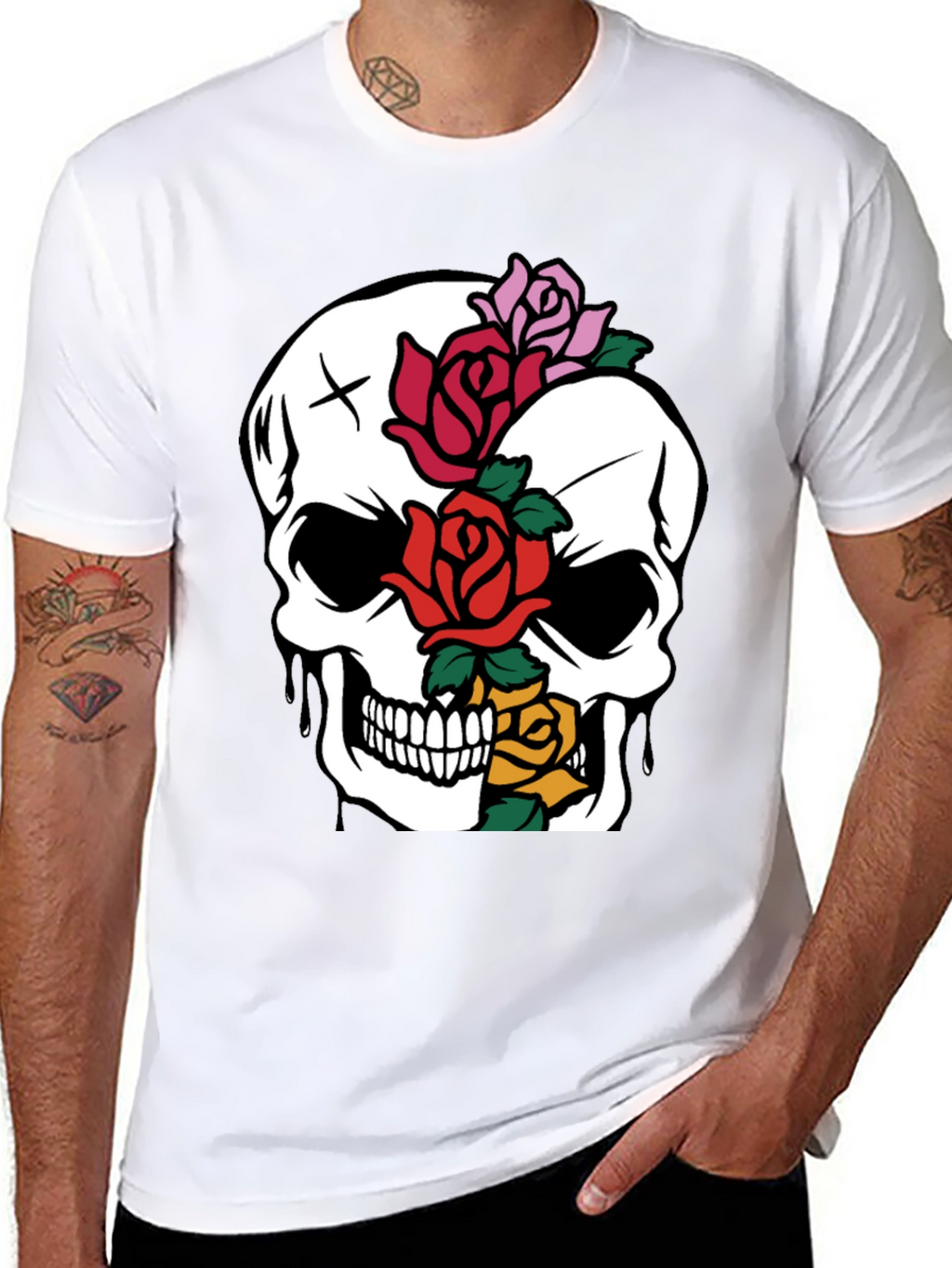 Skull & Roses Graphic Tee - Unique Style