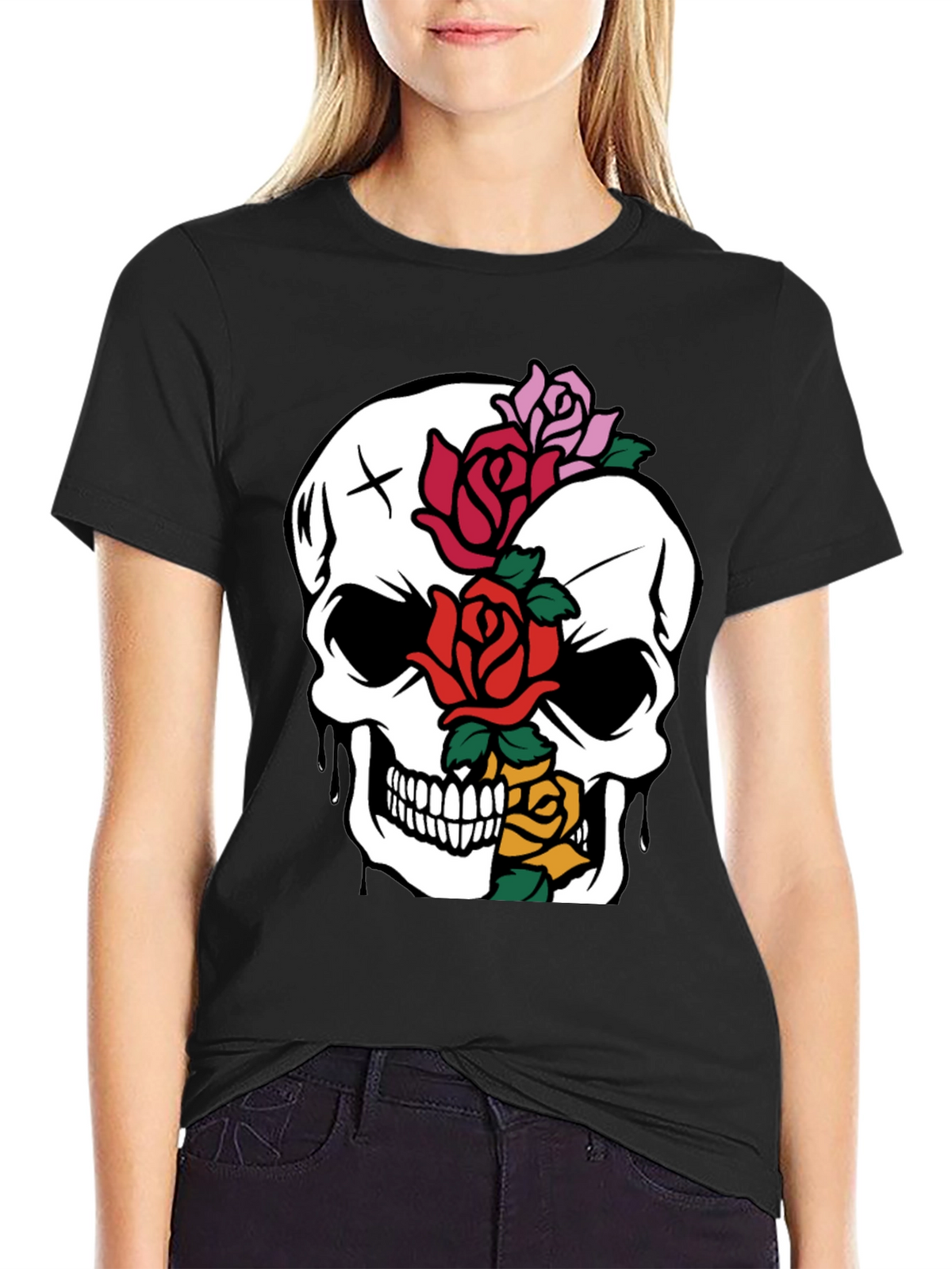 Skull & Roses Graphic Tee - Unique Style