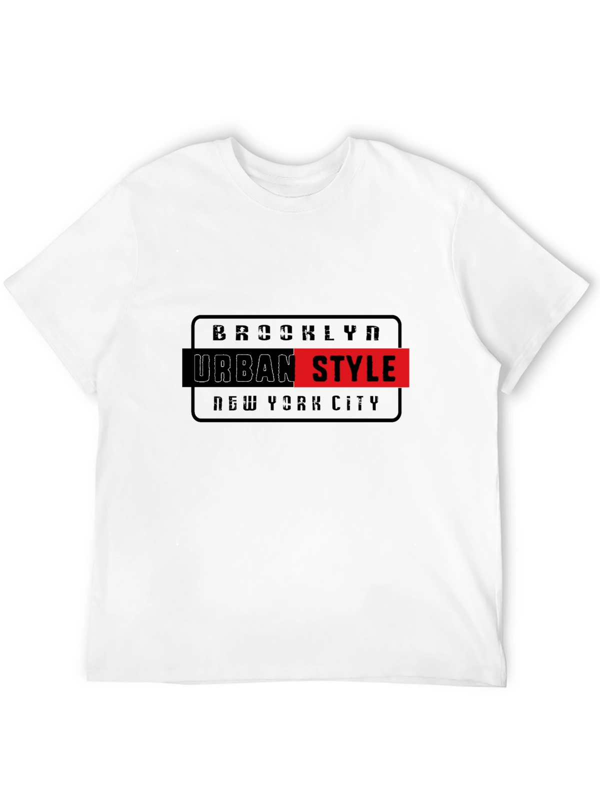 Brooklyn Urban Style Graphic Print Black T-Shirt