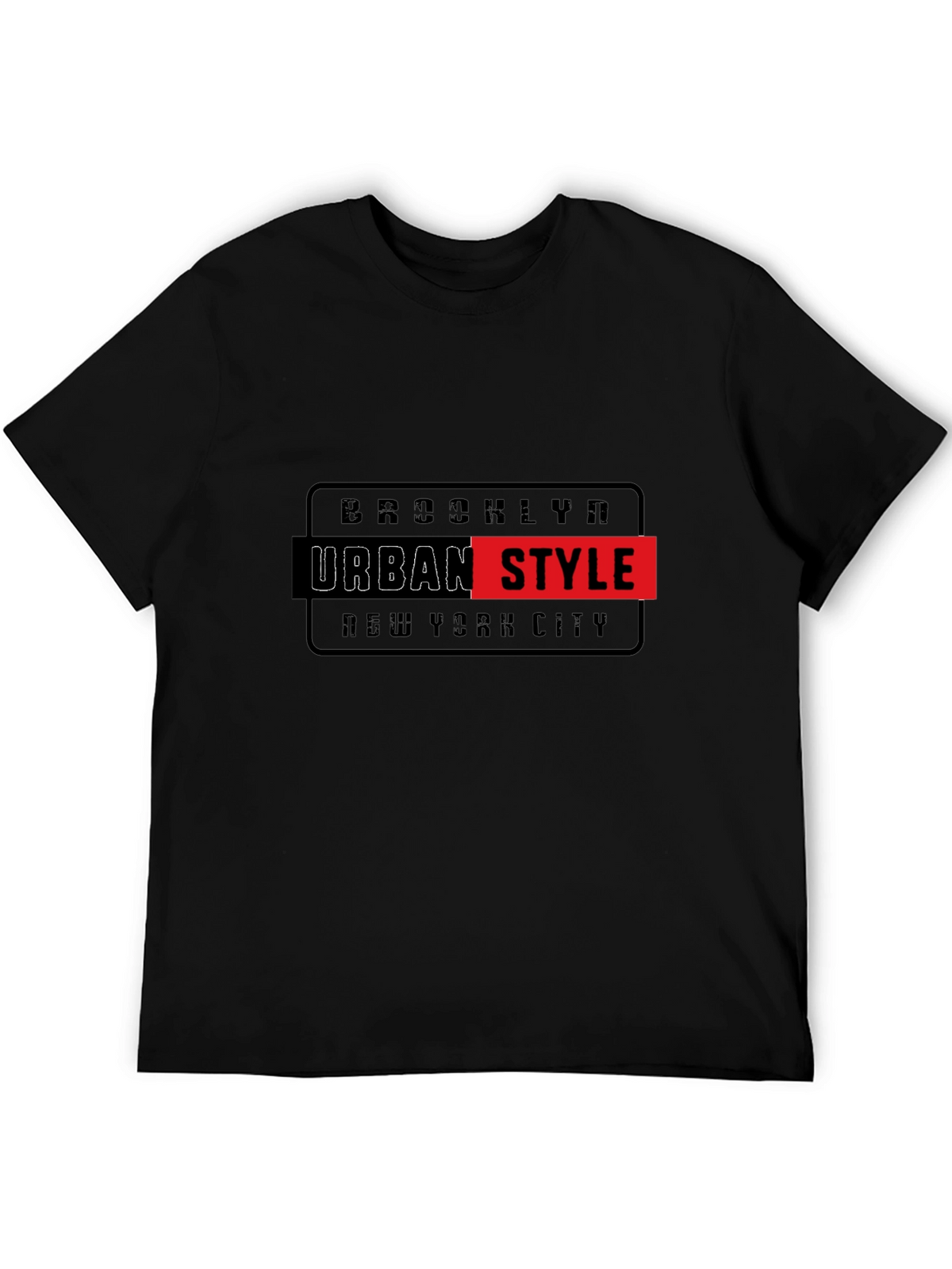 Brooklyn Urban Style Graphic Print Black T-Shirt