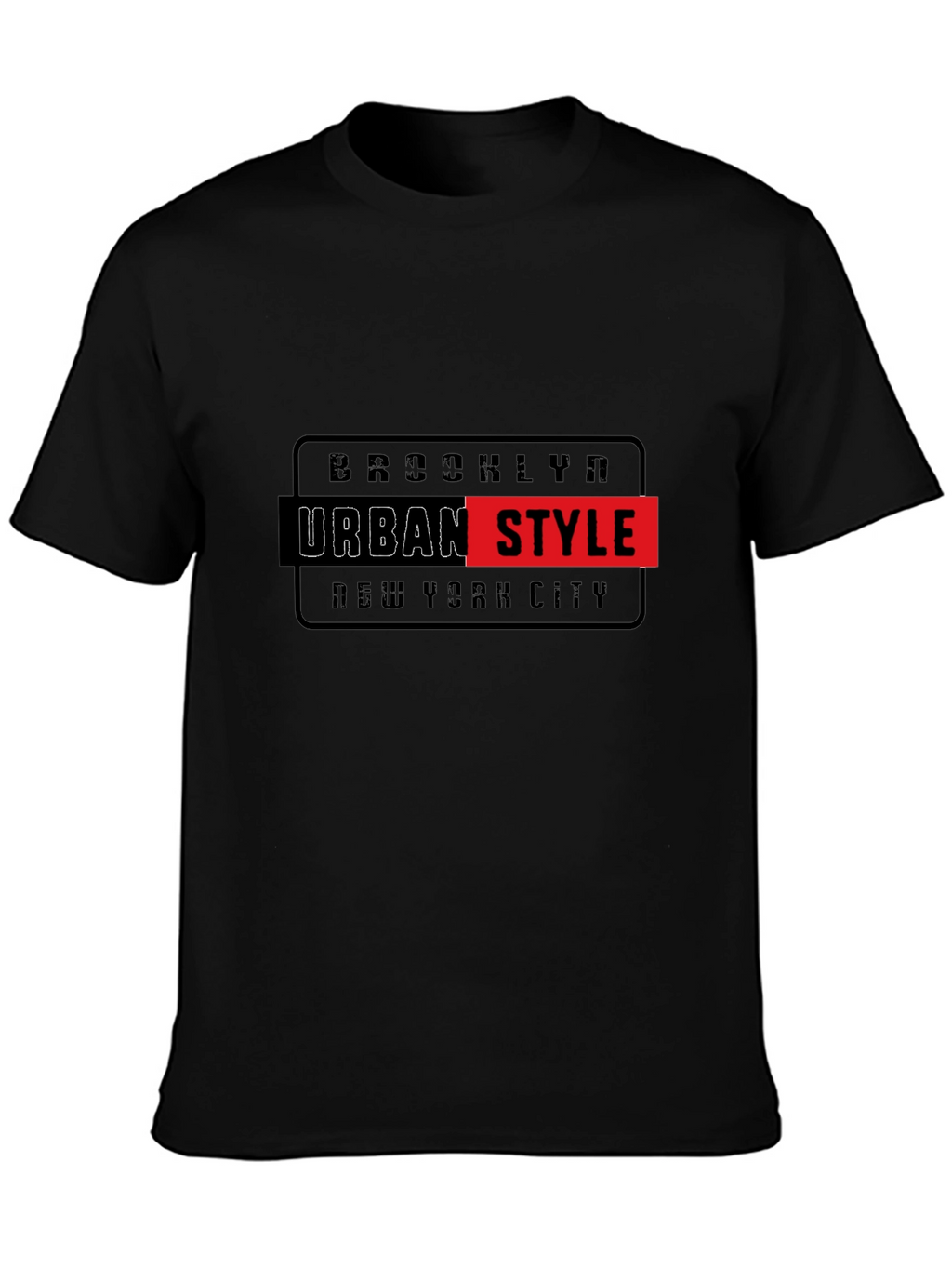 Brooklyn Urban Style Graphic Print Black T-Shirt