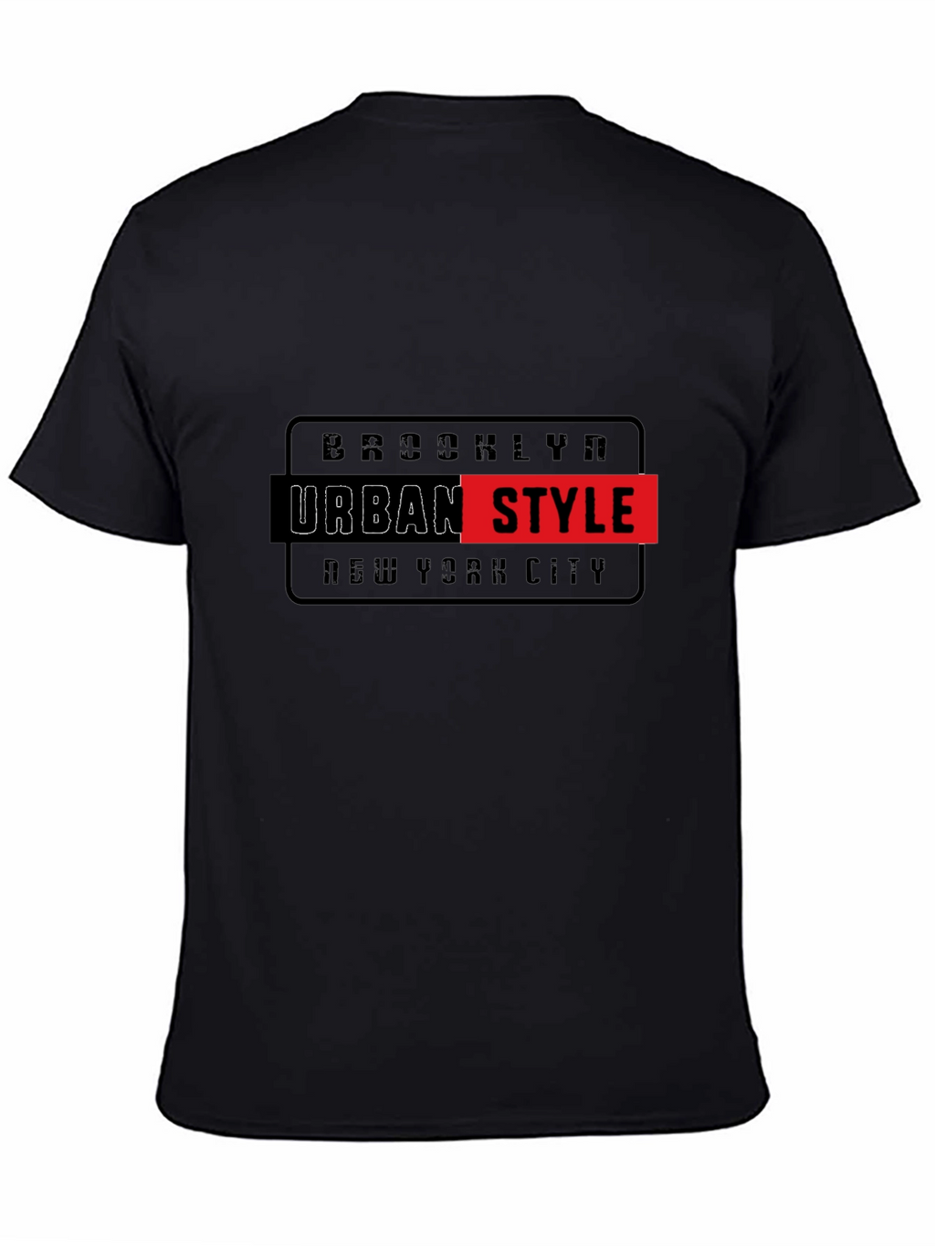 Brooklyn Urban Style Graphic Print Black T-Shirt