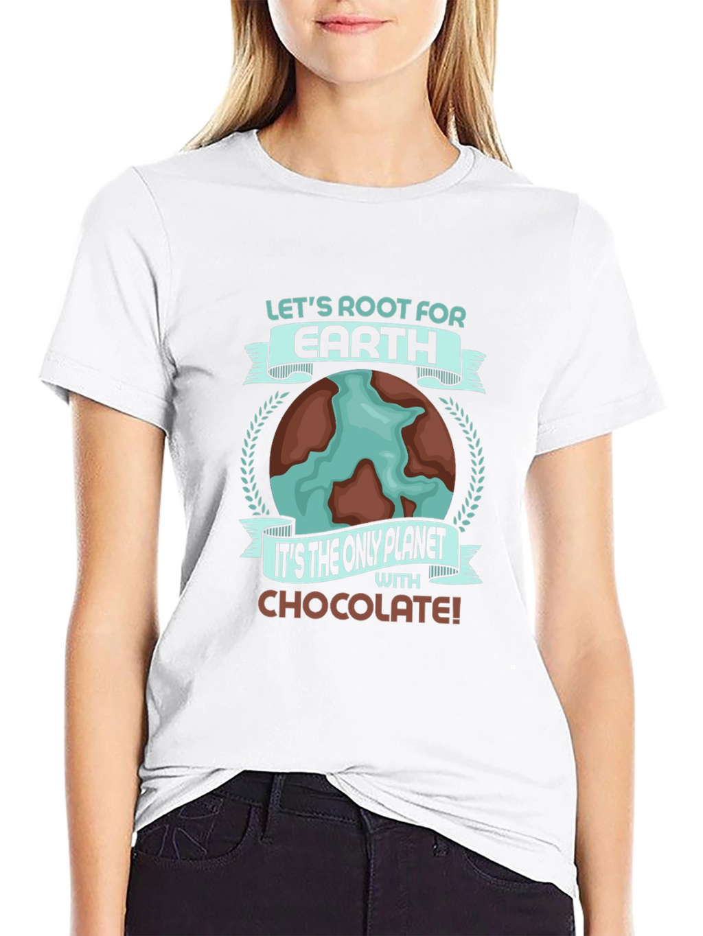 Lets Root For Earth Chocolate Planet T-Shirt
