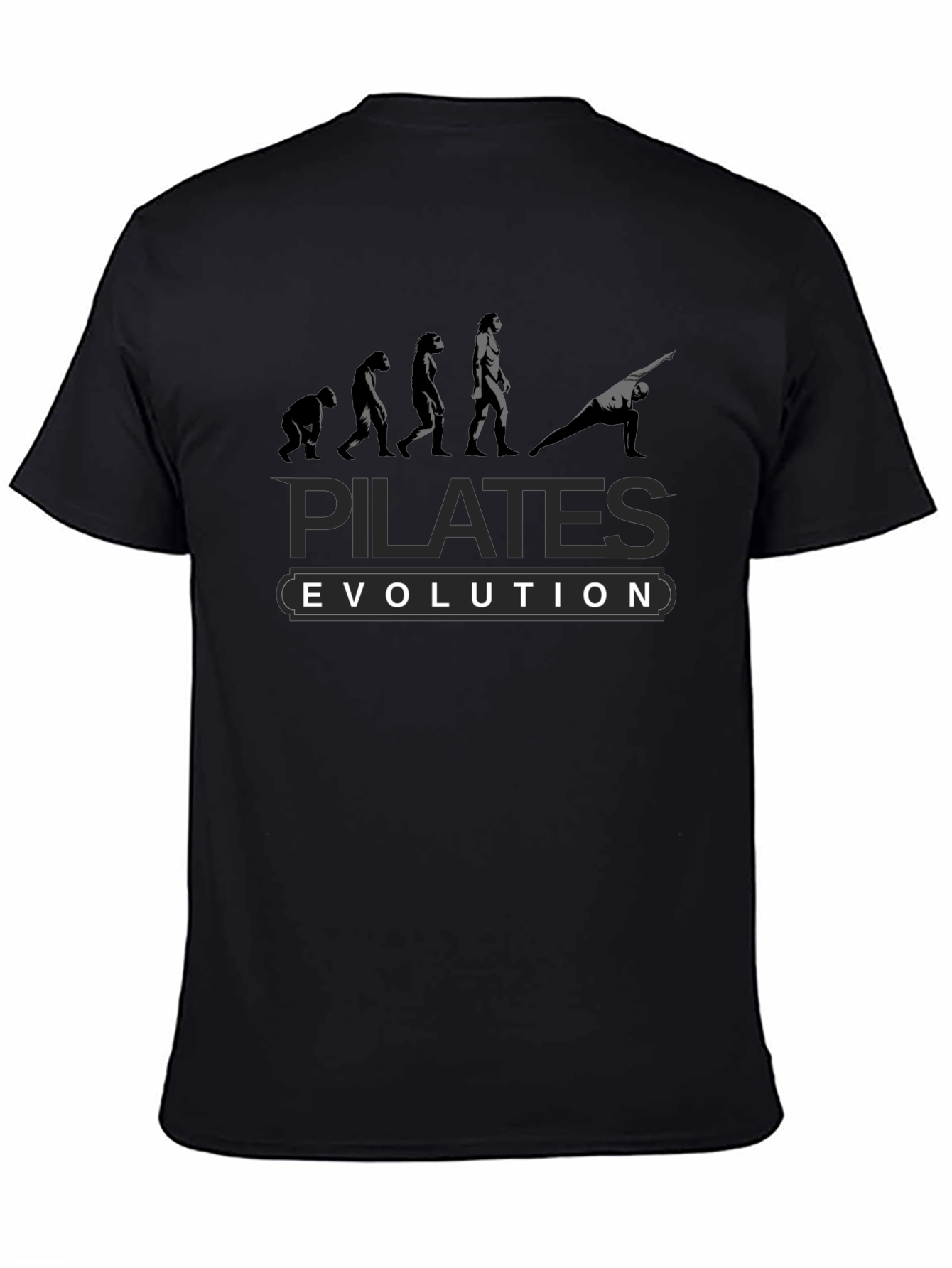 Pilates Evolution T-Shirt: Fitness and Humor