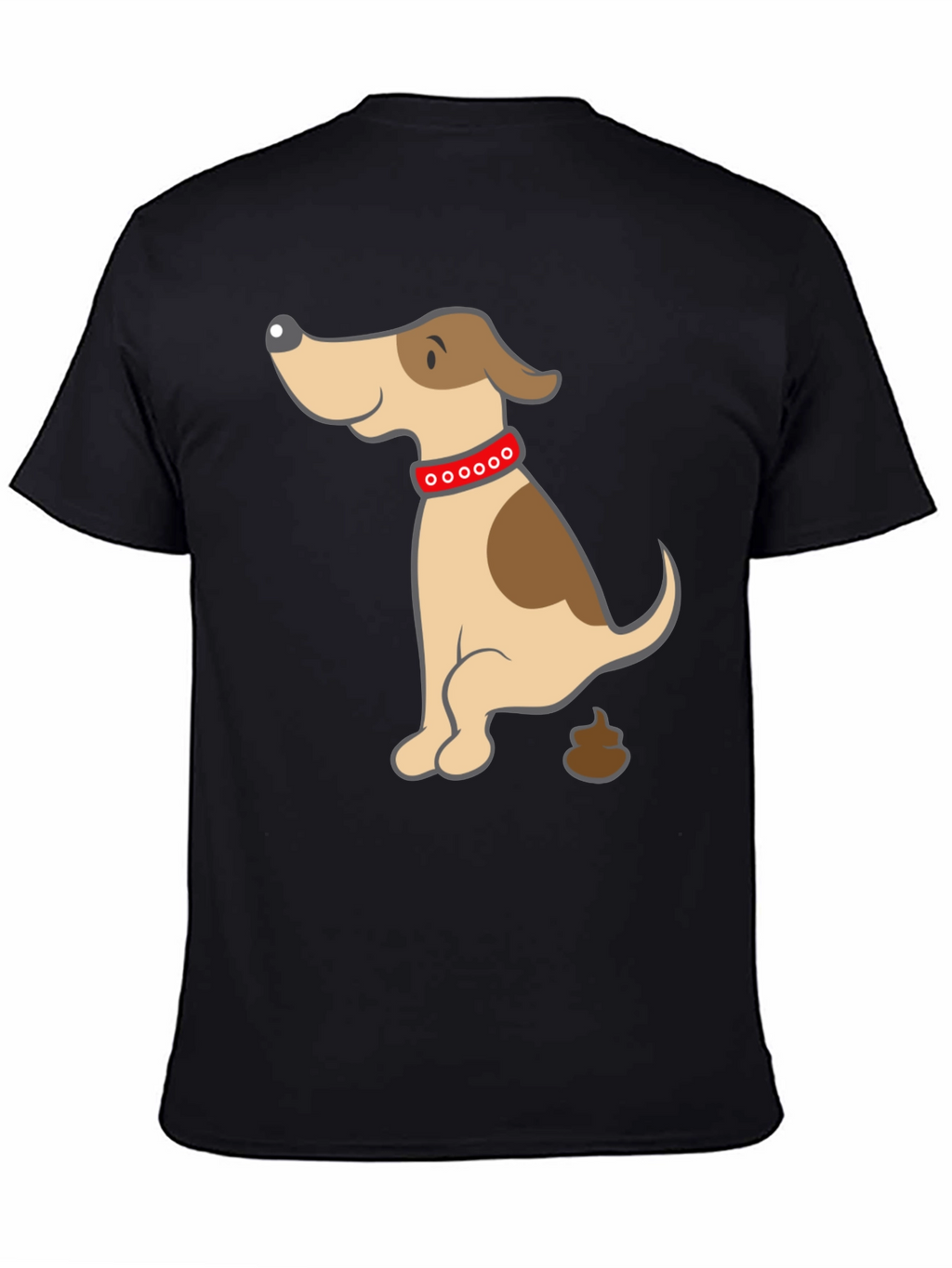 Funny Dog Poop Cartoon Black T-Shirt