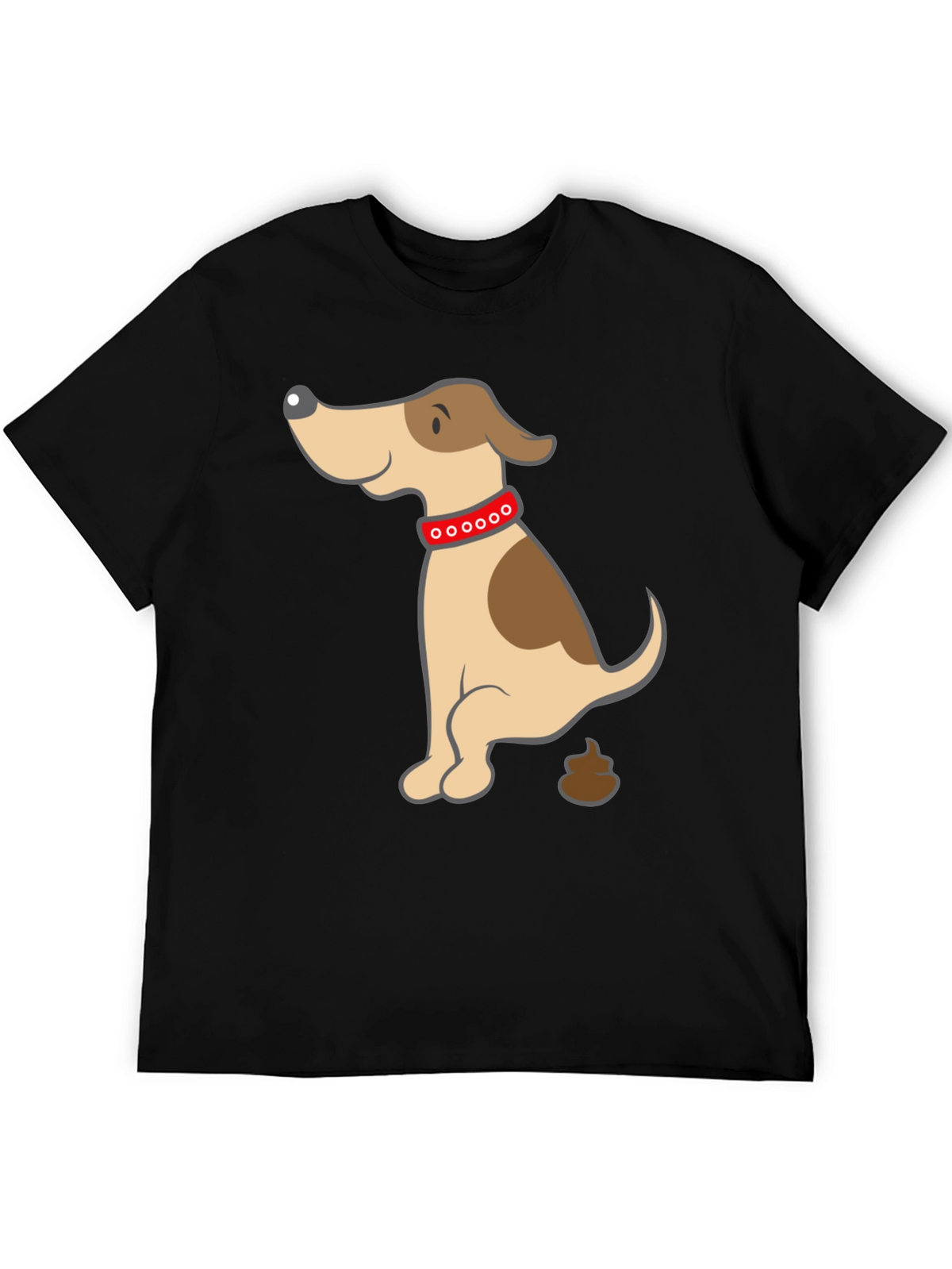 Funny Dog Poop Cartoon Black T-Shirt