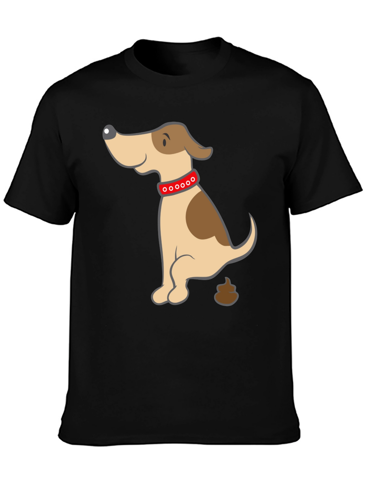 Funny Dog Poop Cartoon Black T-Shirt