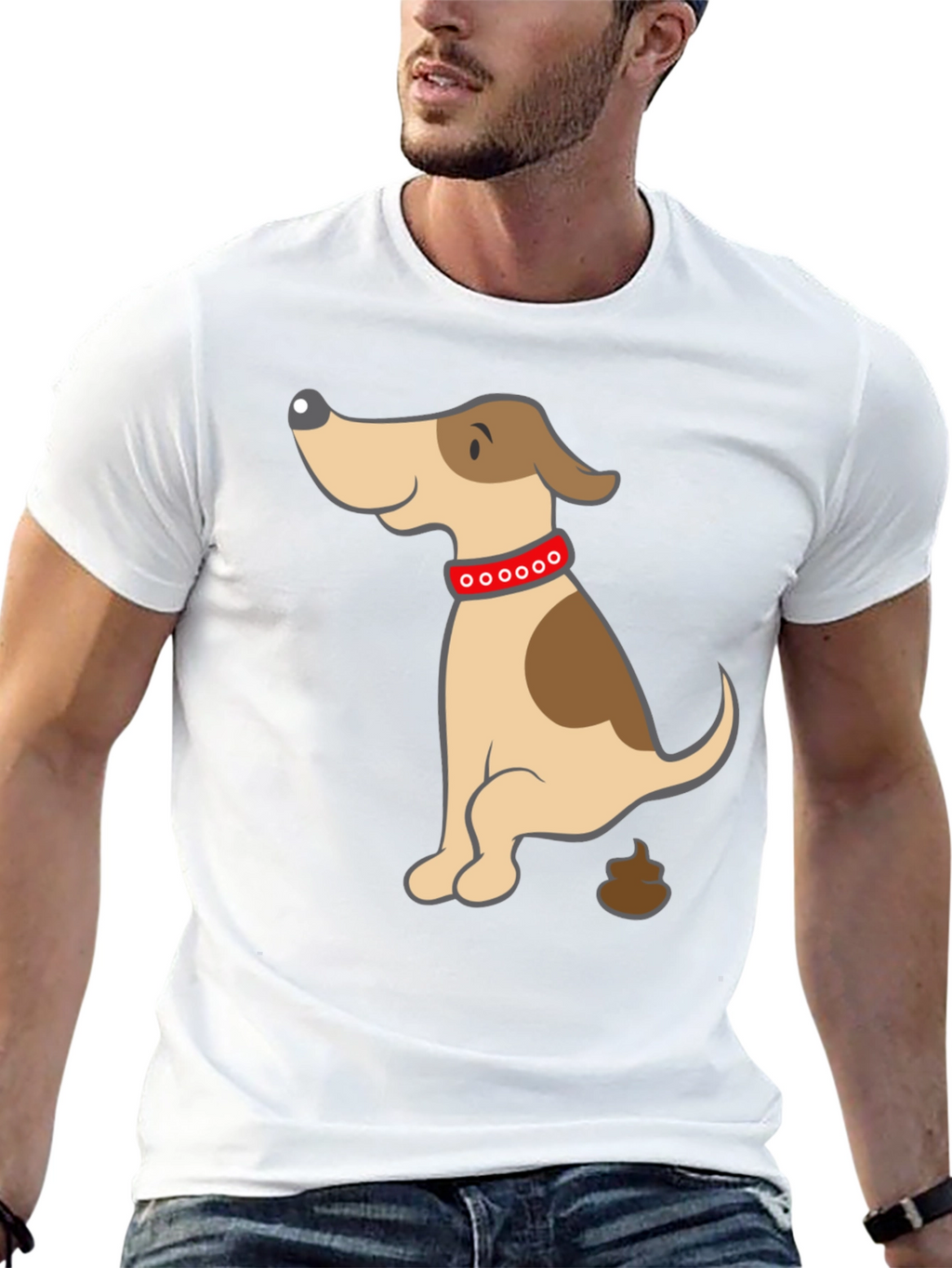 Funny Dog Poop Cartoon Black T-Shirt