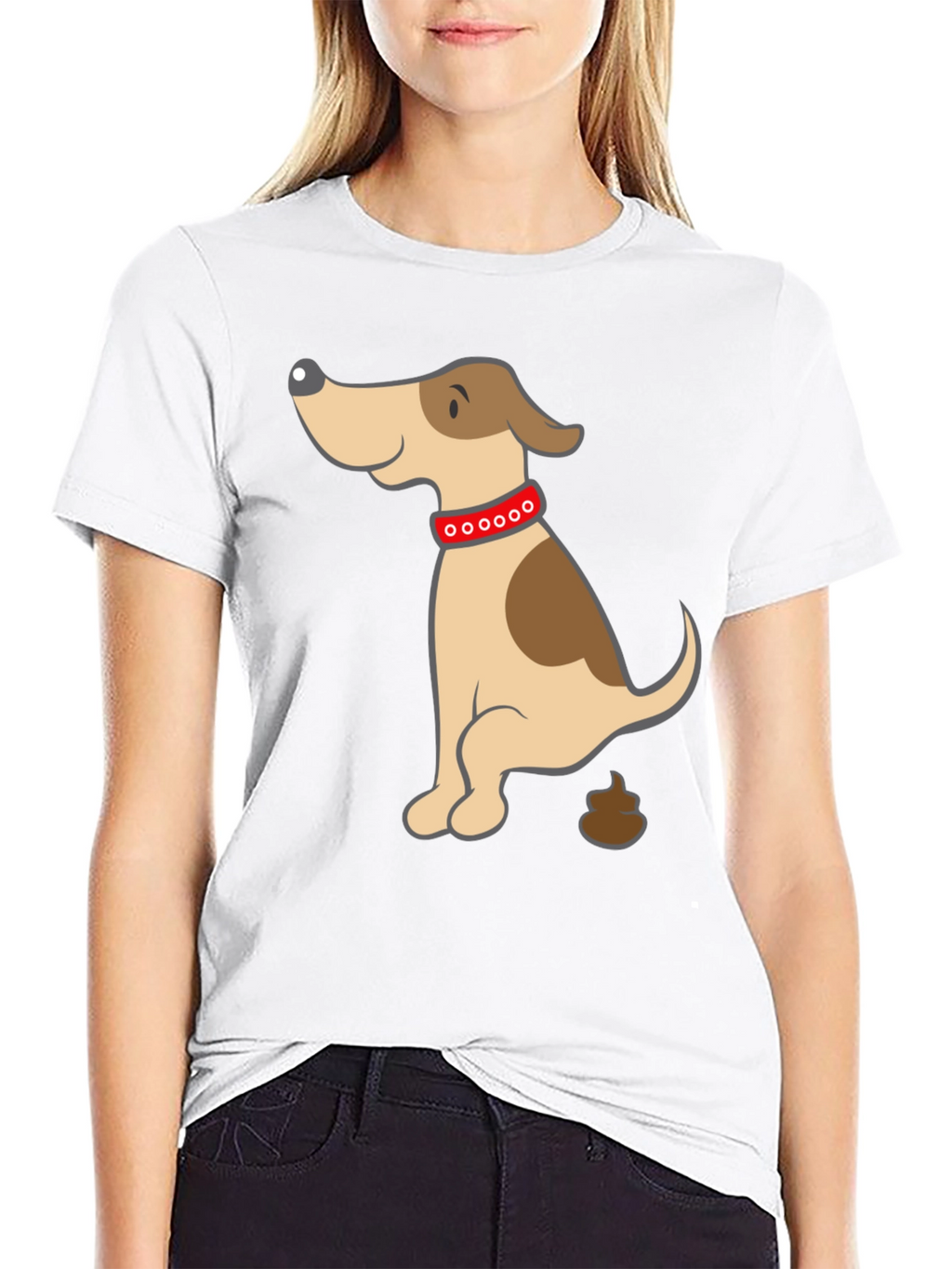 Funny Dog Poop Cartoon Black T-Shirt