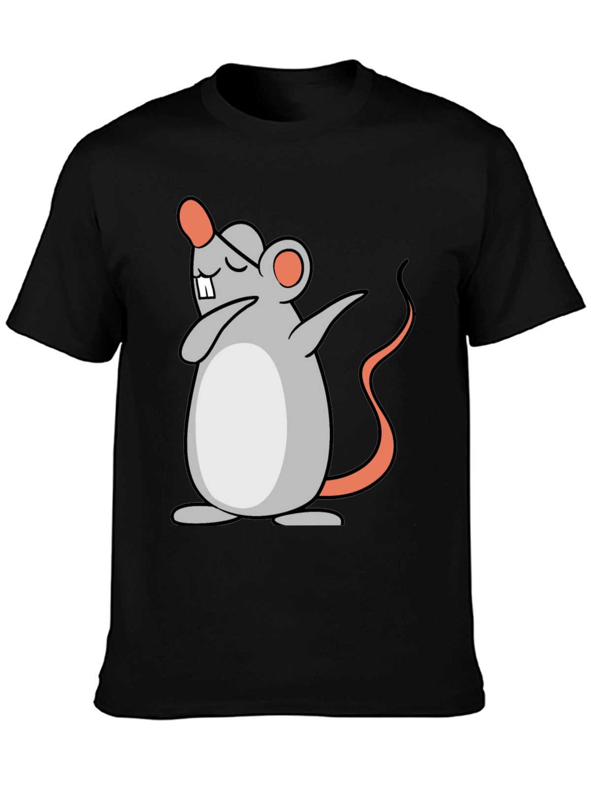Dabbing Mouse Graphic Tee - Black Cotton T-Shirt