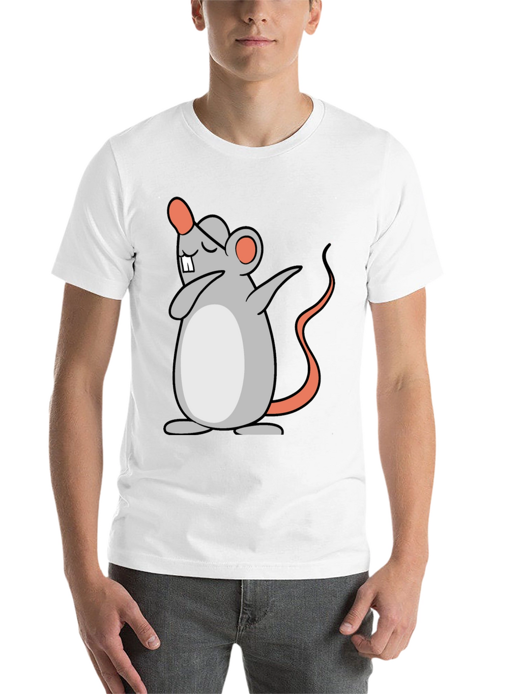 Dabbing Mouse Graphic Tee - Black Cotton T-Shirt