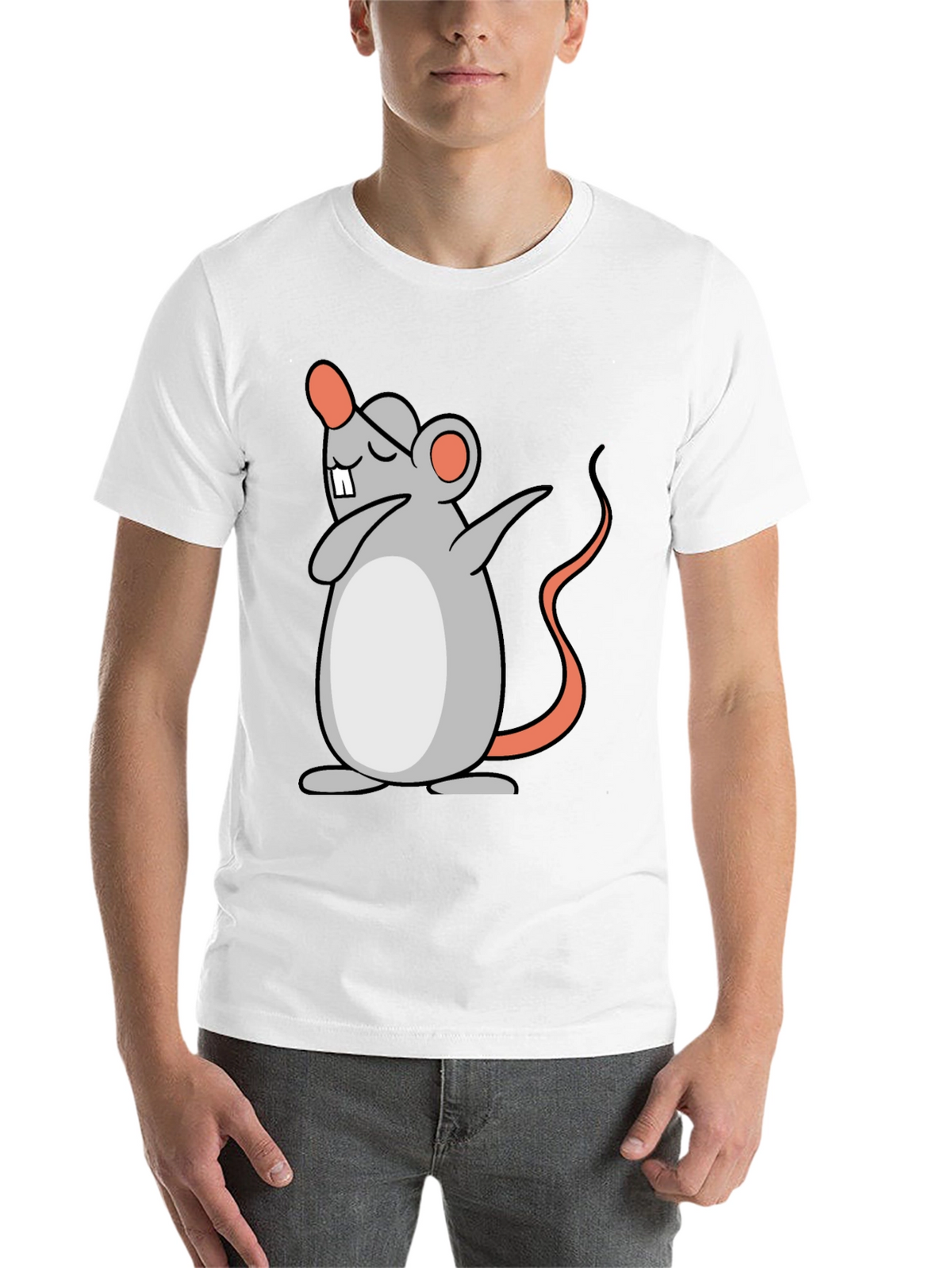 Dabbing Mouse Graphic Tee - Black Cotton T-Shirt