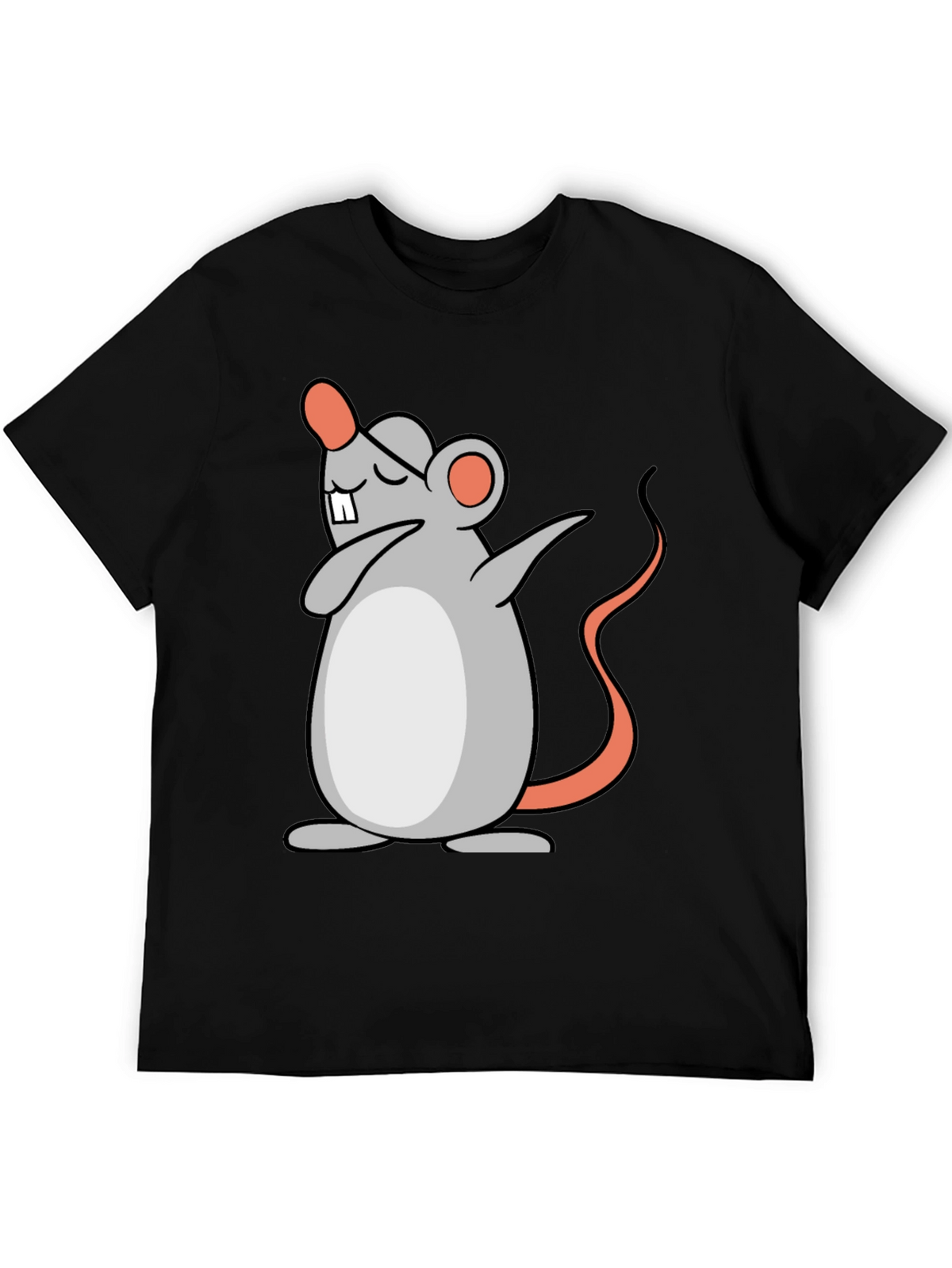 Dabbing Mouse Graphic Tee - Black Cotton T-Shirt