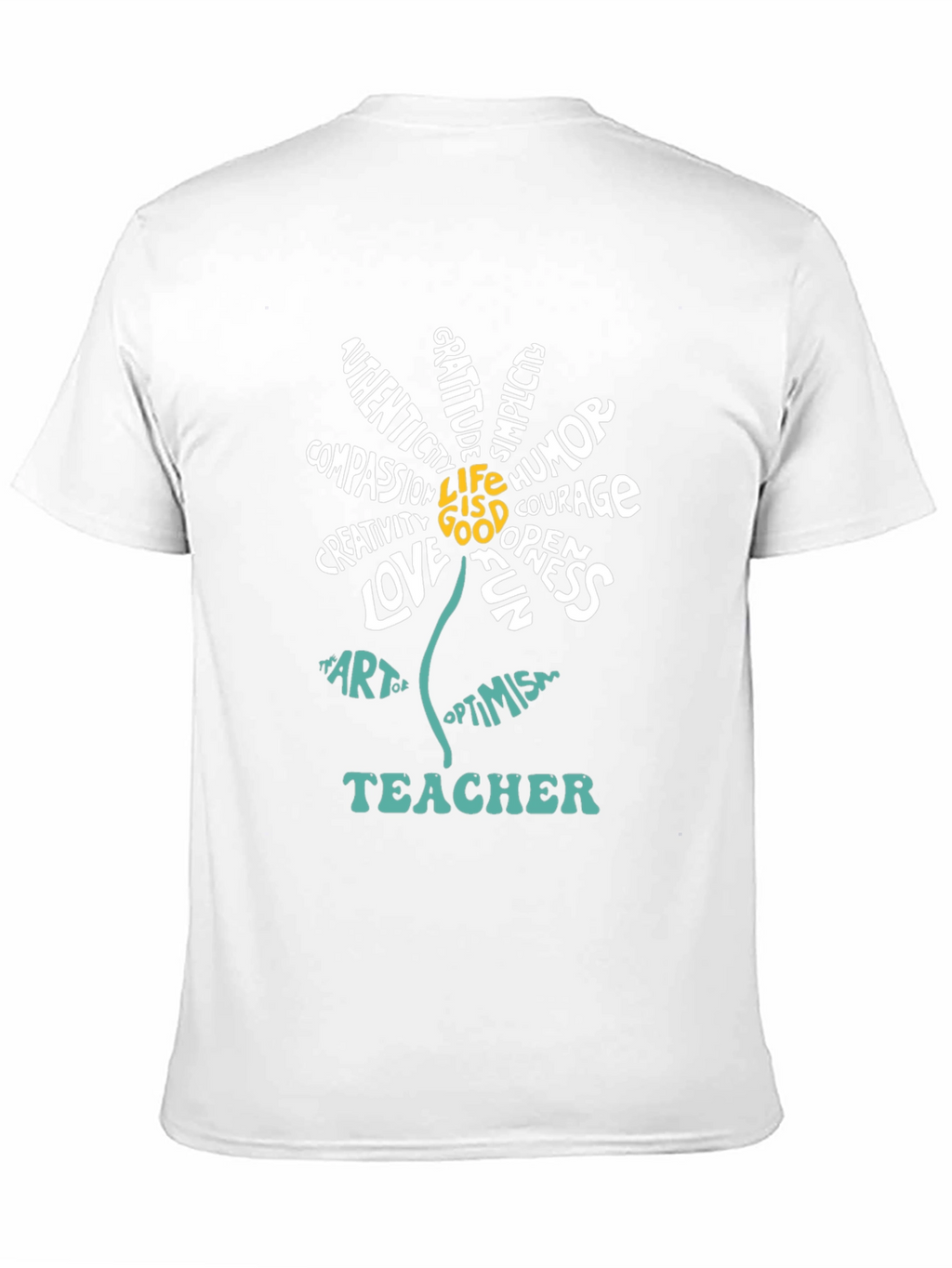 Teacher Word Art Flower Graphic T-Shirt