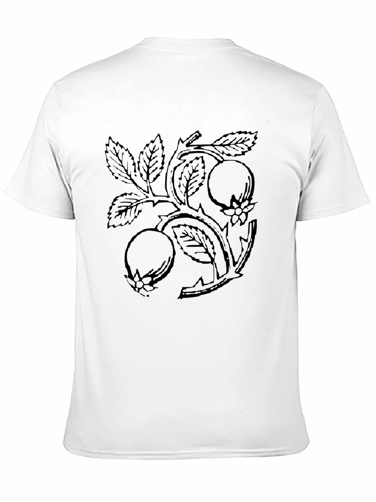 Black Botanical Branch Graphic Tee