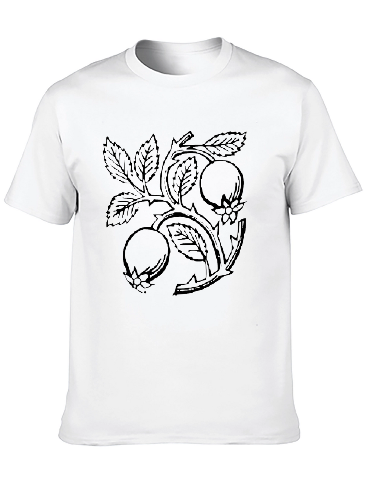 Black Botanical Branch Graphic Tee