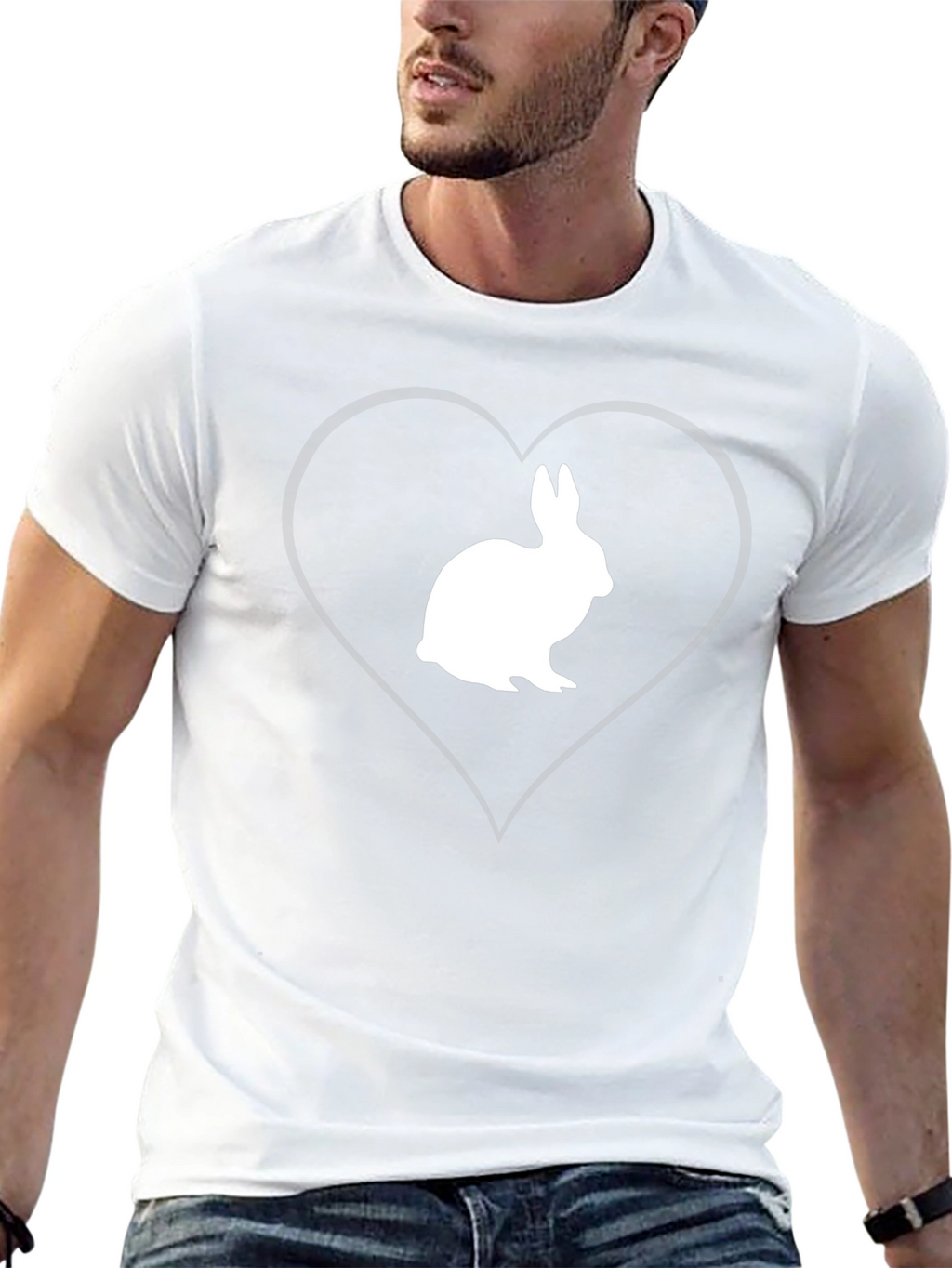 Rabbit Heart Graphic Tee - Mens Black T-Shirt