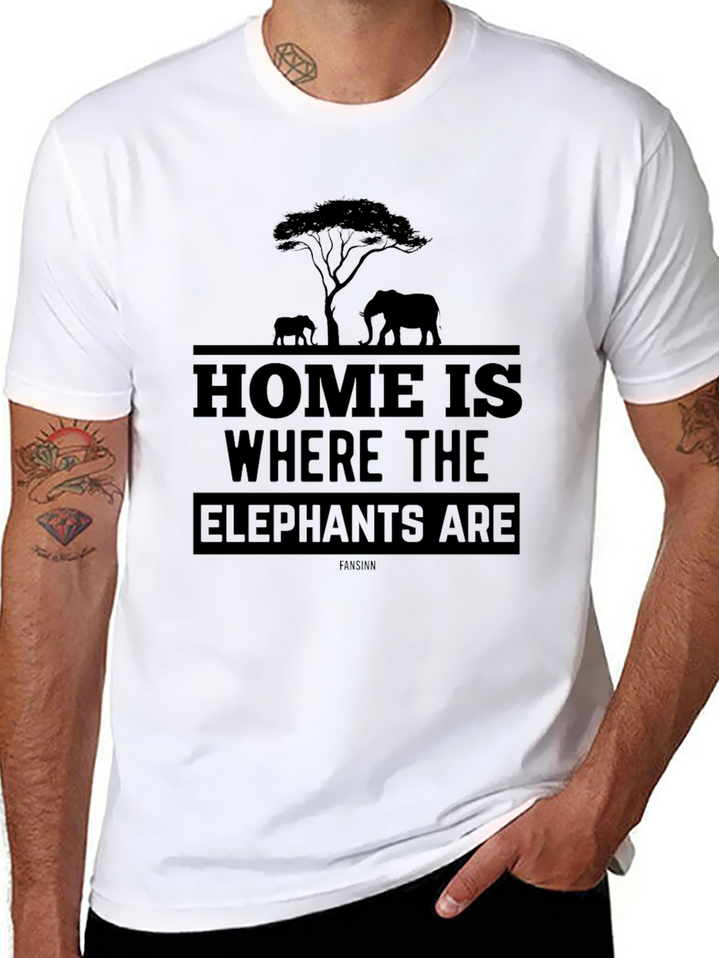 Elephant Silhouette Graphic T-Shirt - Unisex