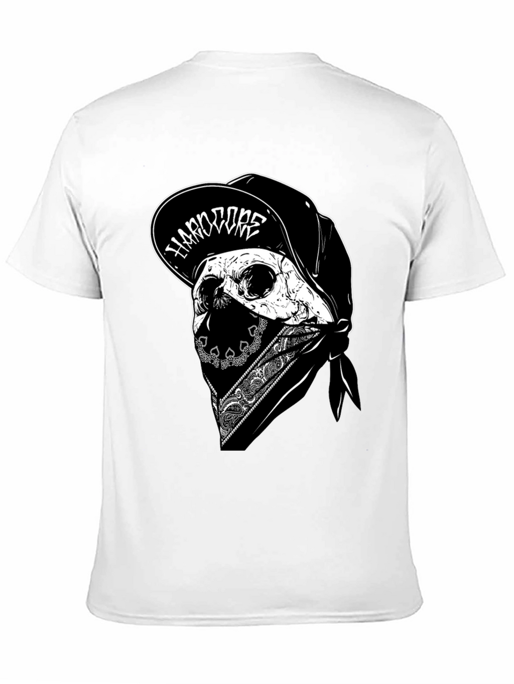 Hardcore Skull Graphic Tee - Black