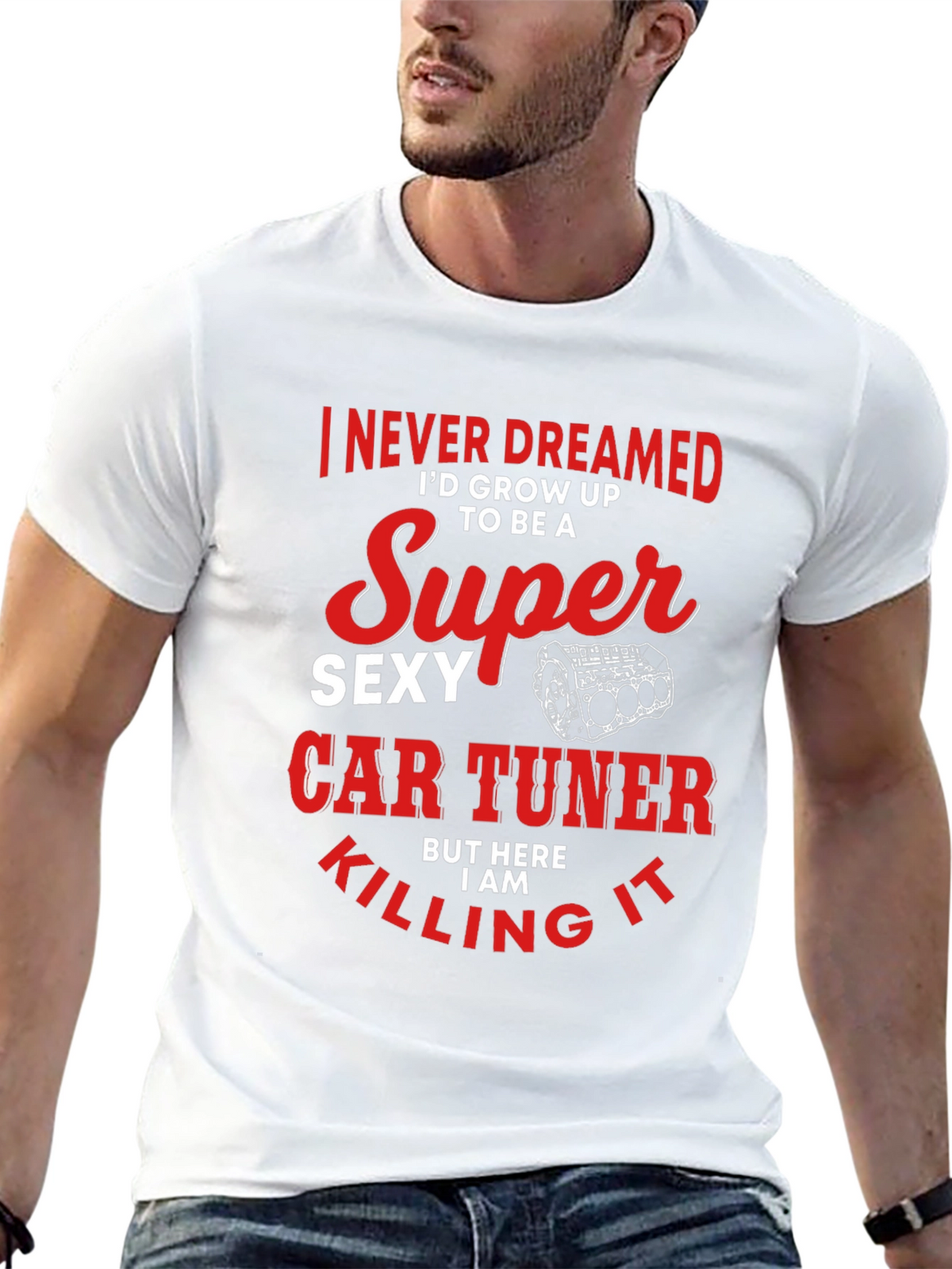 Super Sexy Car Tuner Black Graphic T-Shirt