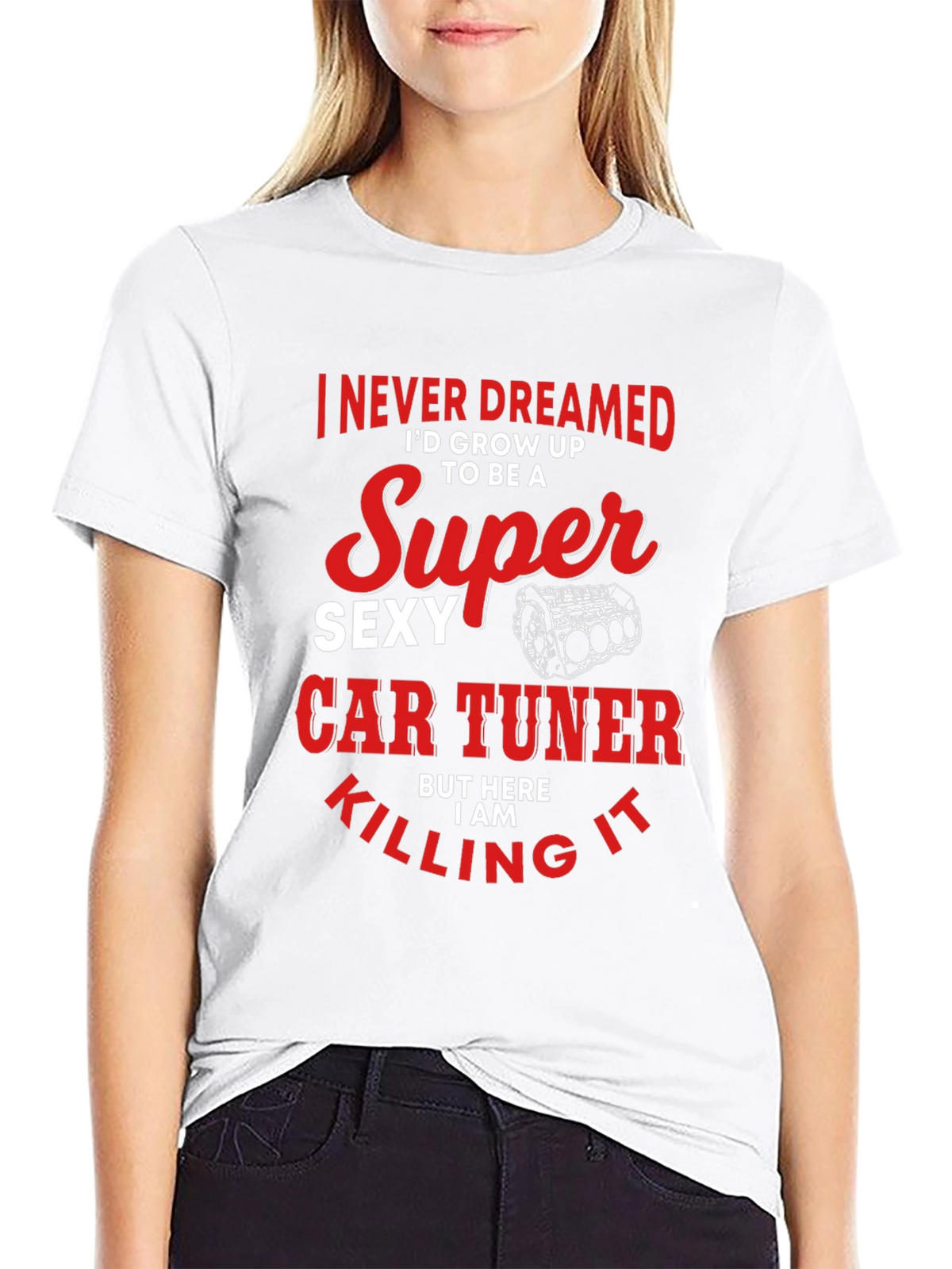 Super Sexy Car Tuner Black Graphic T-Shirt
