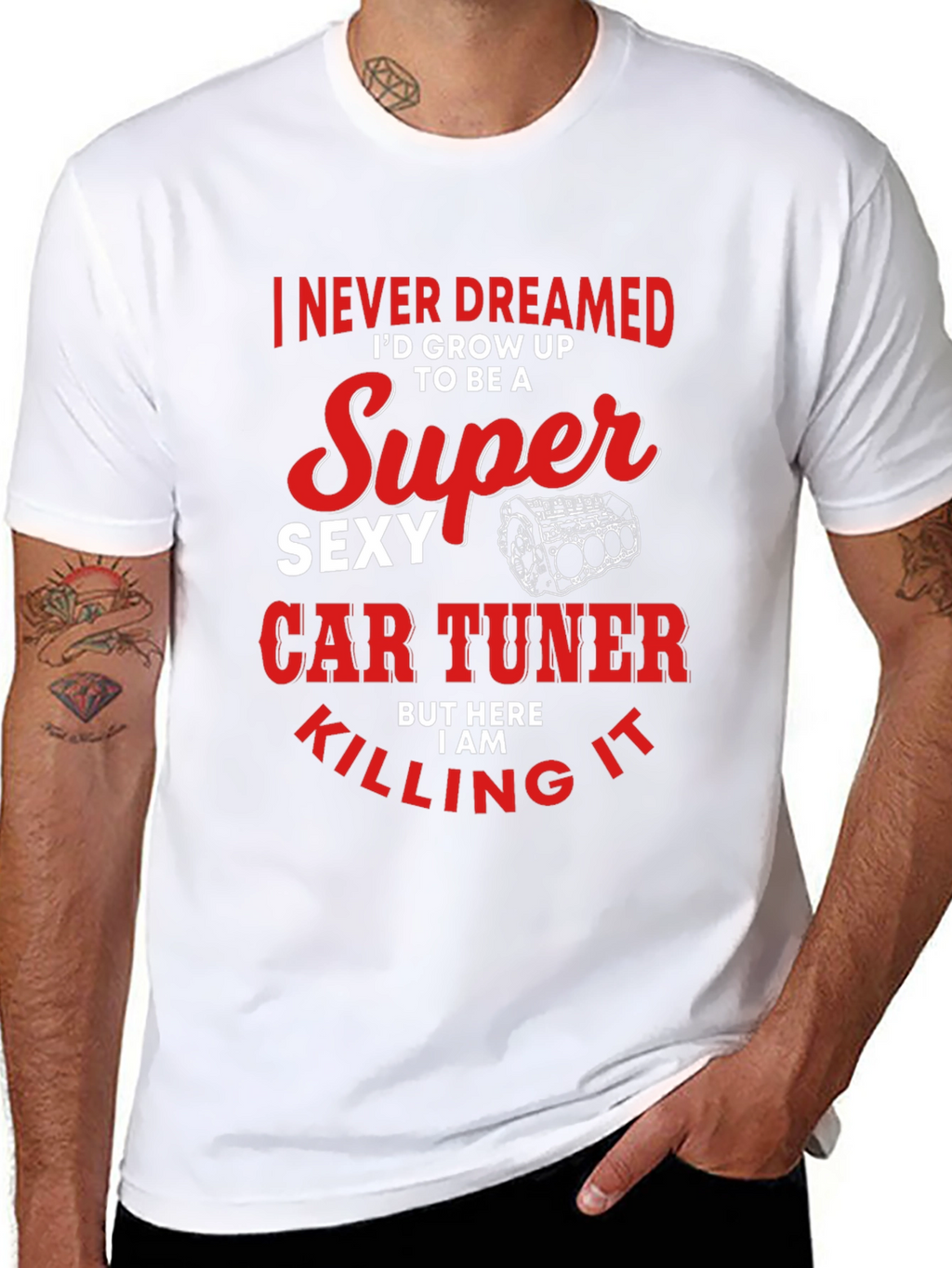 Super Sexy Car Tuner Black Graphic T-Shirt