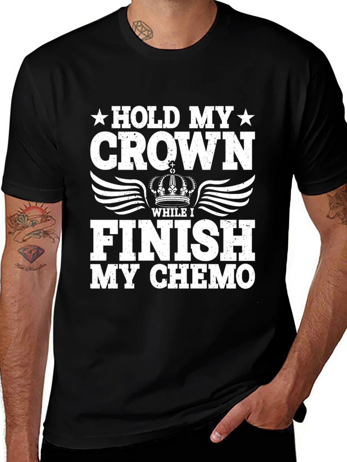 Hold My Crown Chemo T-Shirt - Cancer Support
