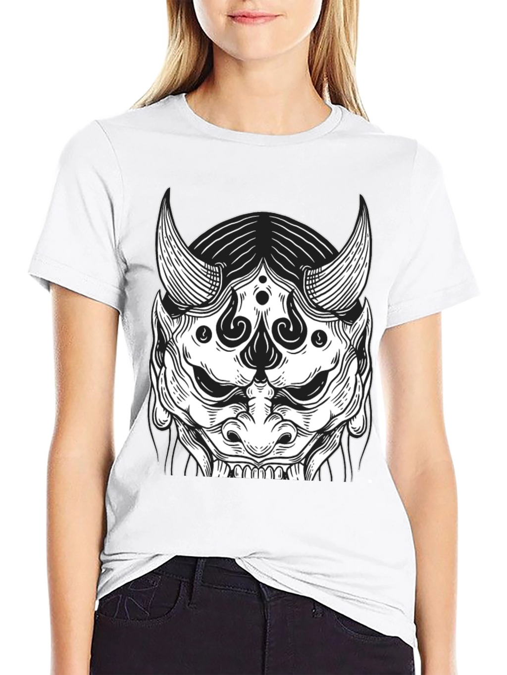 Black Oni Mask Graphic Tee